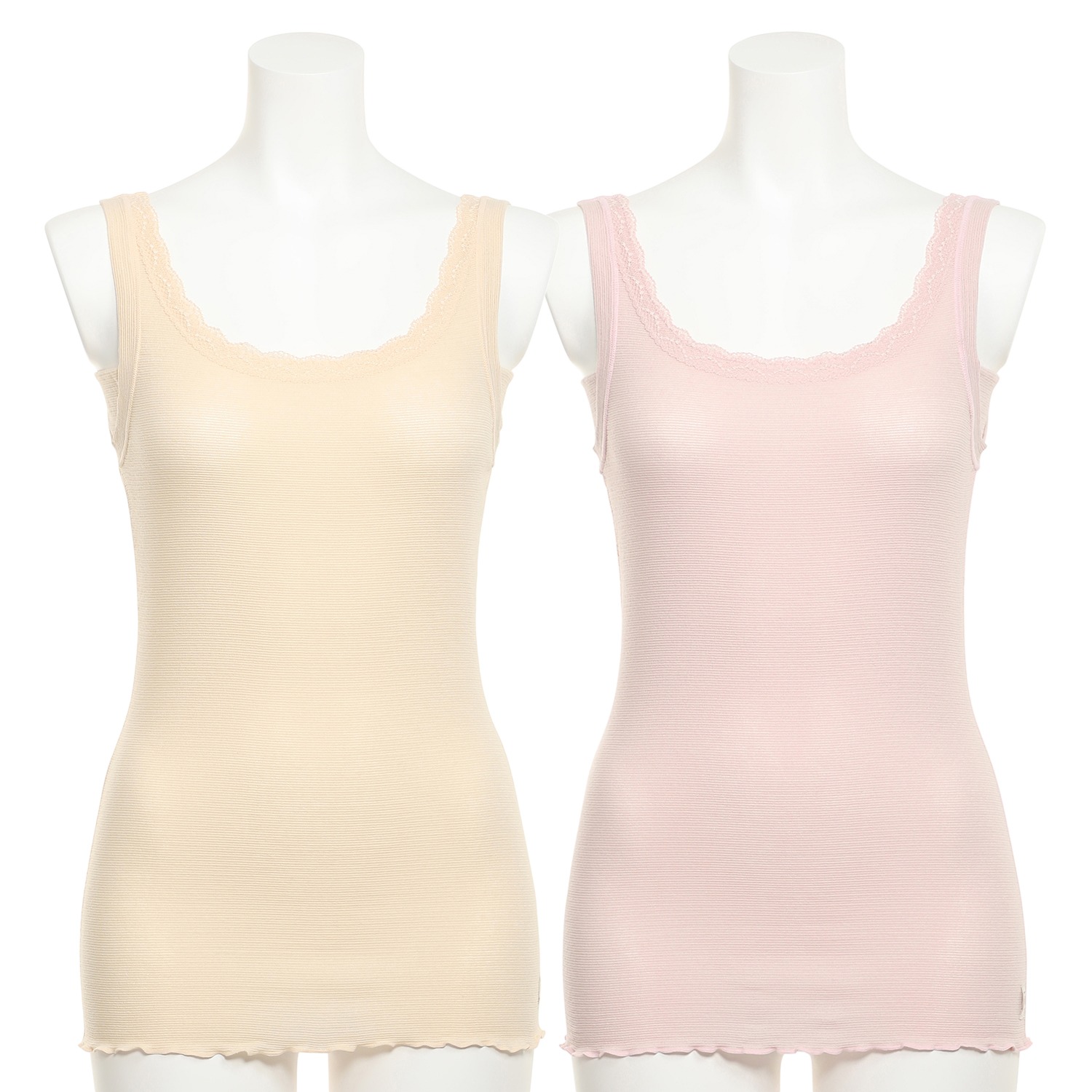 丸福ガーゼ 吸水速乾＆抗菌防臭 綿モダール 汗取り付 ２ウェイタンクトップ ２枚セット