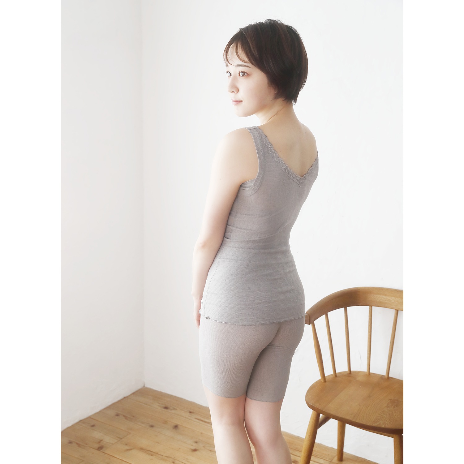 丸福ガーゼ 吸水速乾＆抗菌防臭 綿モダール 汗取り付 ２ウェイタンクトップ ２枚セット