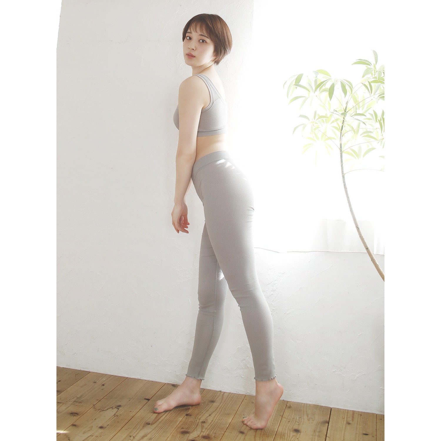 丸福ガーゼ 吸水速乾＆抗菌防臭 綿モダール レギンス