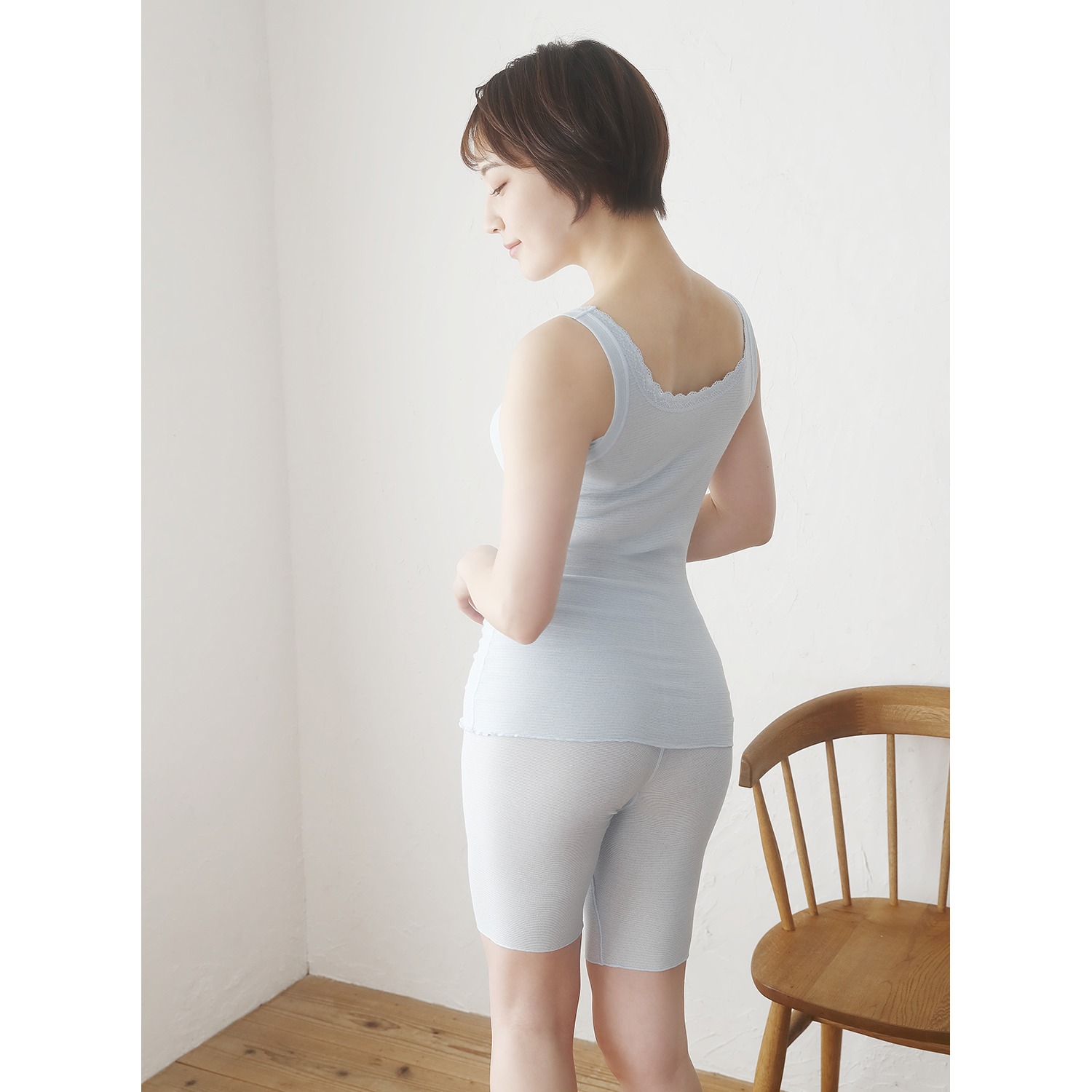 丸福ガーゼ 吸水速乾＆抗菌防臭 綿モダール 三分丈ショーツ２枚セット