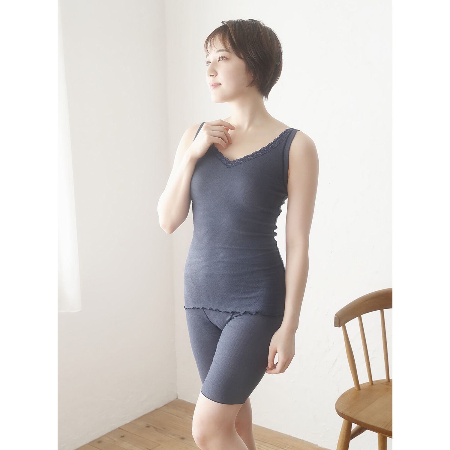 丸福ガーゼ 吸水速乾＆抗菌防臭 綿モダール 三分丈ショーツ２枚セット