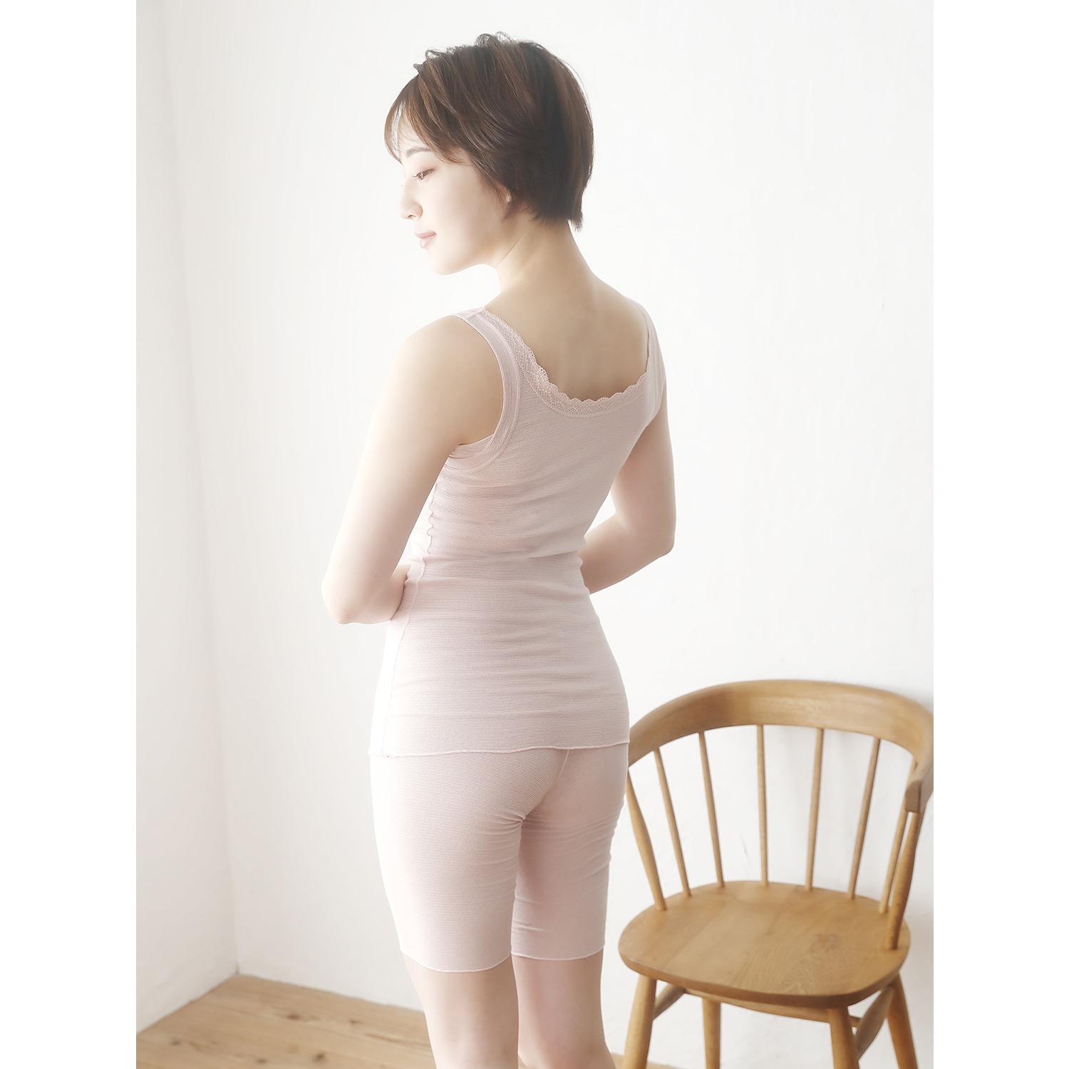 丸福ガーゼ 吸水速乾＆抗菌防臭 綿モダール 三分丈ショーツ２枚セット