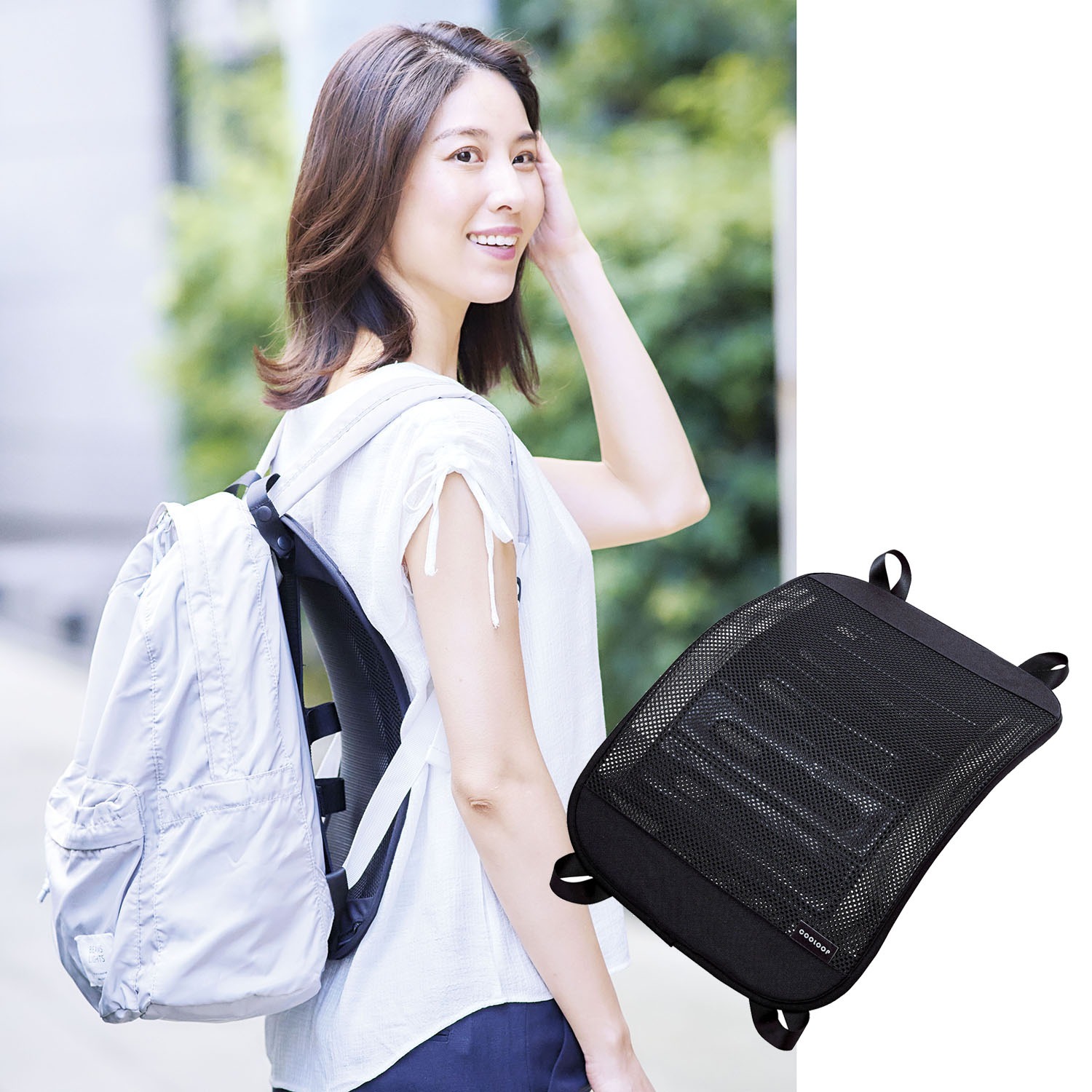 リュックに取り付けて 蒸れやすい背中を快適に！ ＣＯＯＬＯＯＰ アイスメッシュフレーム