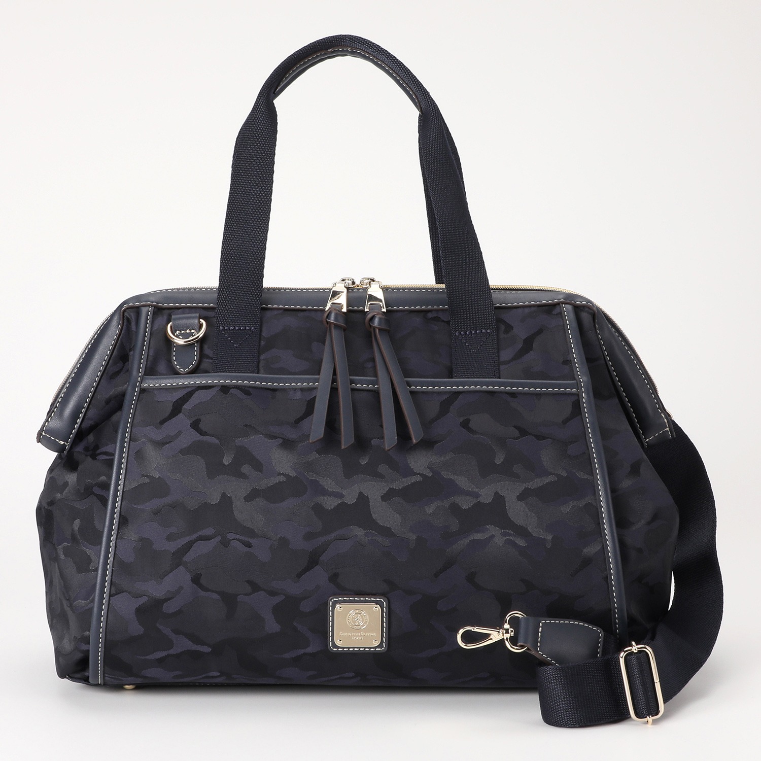 クリスチャン　オリビエ はっ水ジャガード 口金デザイン ２ウェイボストンバッグ