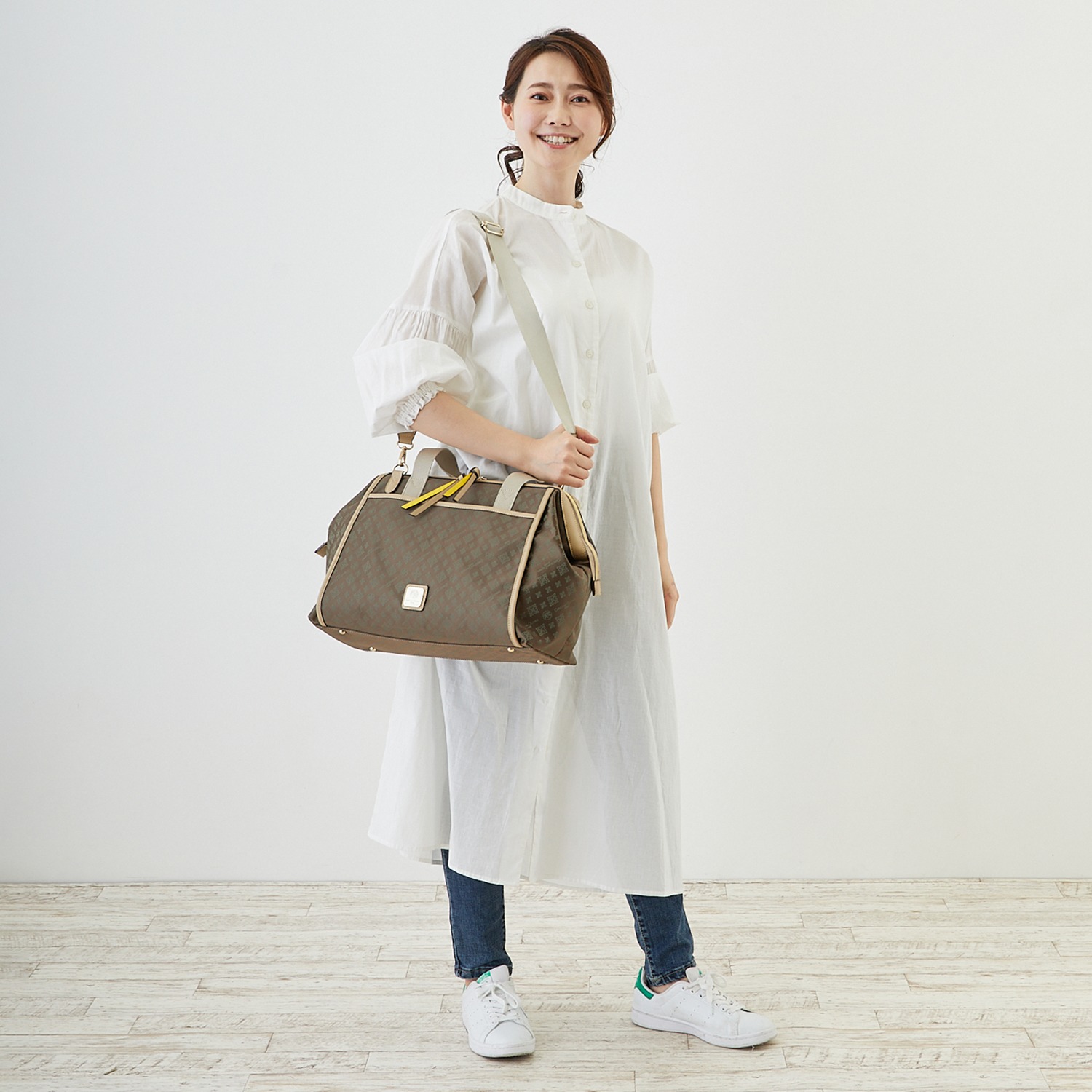 クリスチャン　オリビエ はっ水ジャガード 口金デザイン ２ウェイボストンバッグ