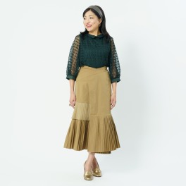 ミューリエ メリハリ憧れ 美フォルムの ラップ風デザインスカート