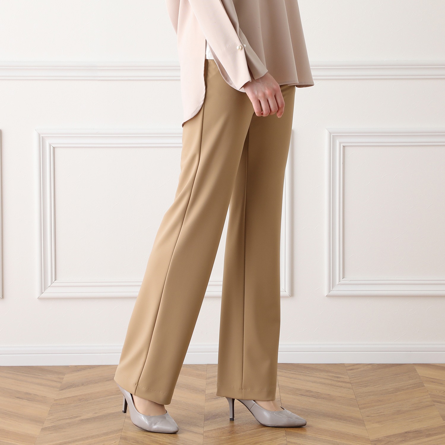 ＜股下８０ｃｍ＞上質ごこち アルディナ ゆるやかストレートパンツ 