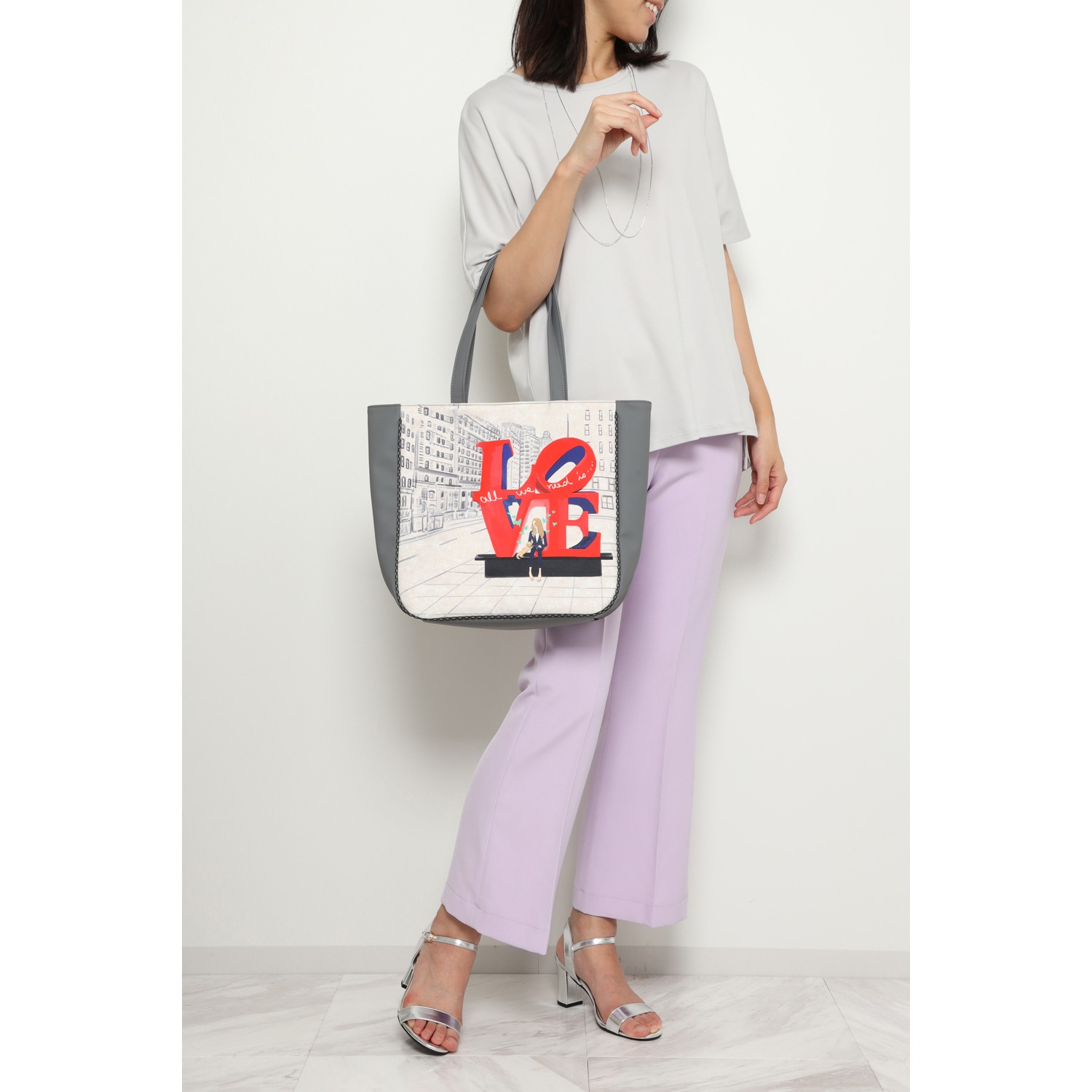 レイコアオキニューヨーク インクジェットプリント トートバッグ