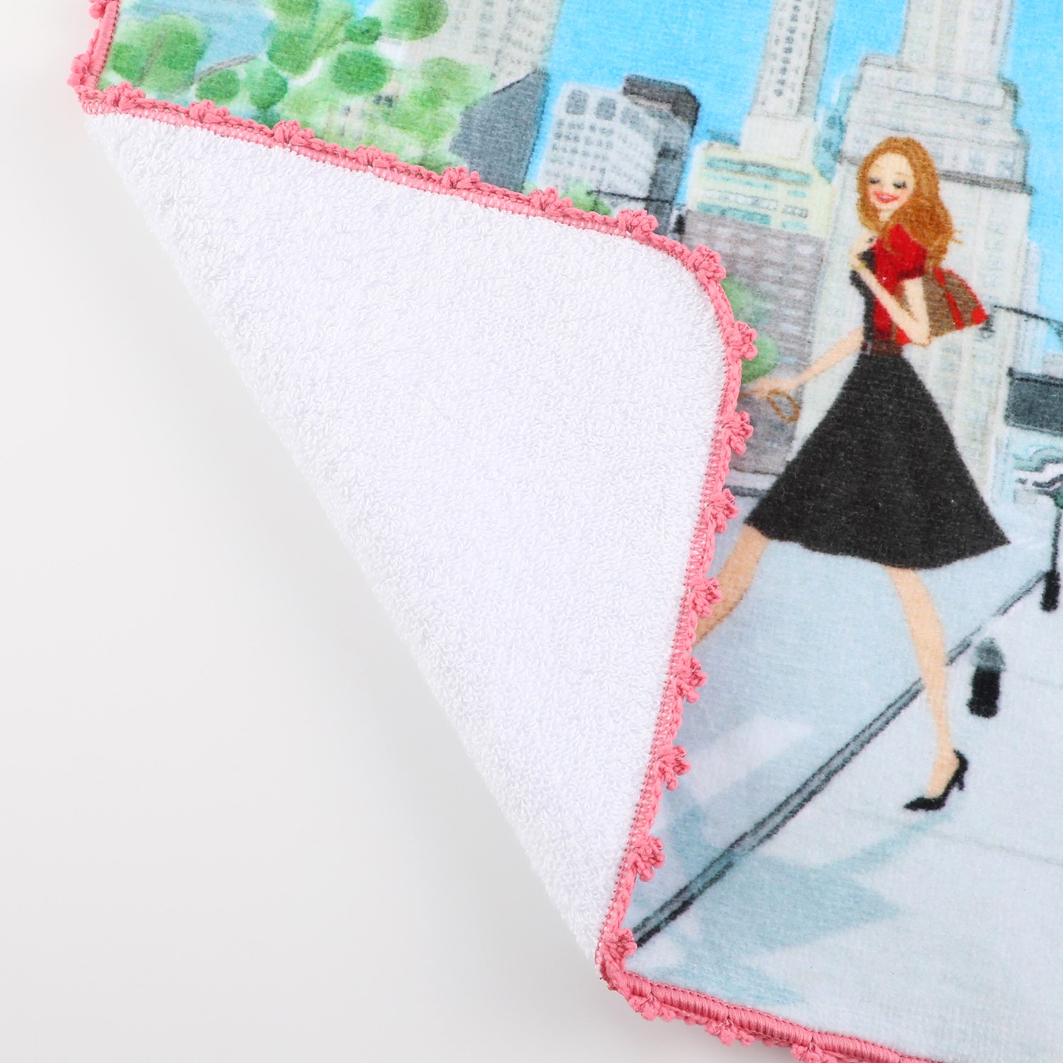 レイコアオキニューヨーク 綿１００％ インクジェットプリント ハンドタオル３枚セット