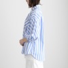 タマミ　ワタナベ バイカラー バイアスストライプシャツ “ビジーパターンシャツ”
