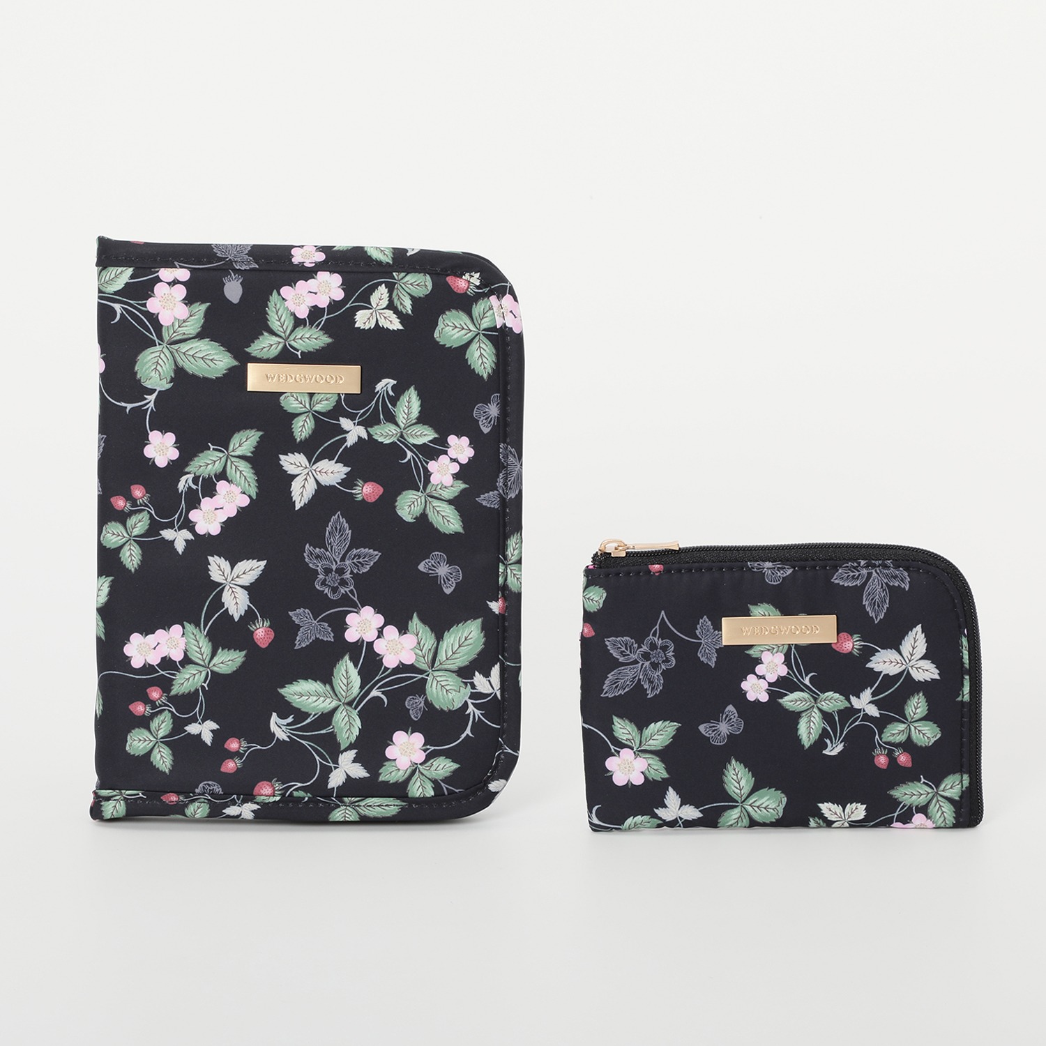 ウェッジウッド ワイルドストロベリー お薬手帳マルチケース＆コインパスケース
