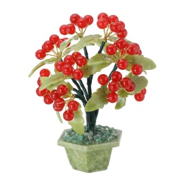 幸石堂 ジェムストーン置物 運気を育てる盆栽 幸運の赤い実 千両樹