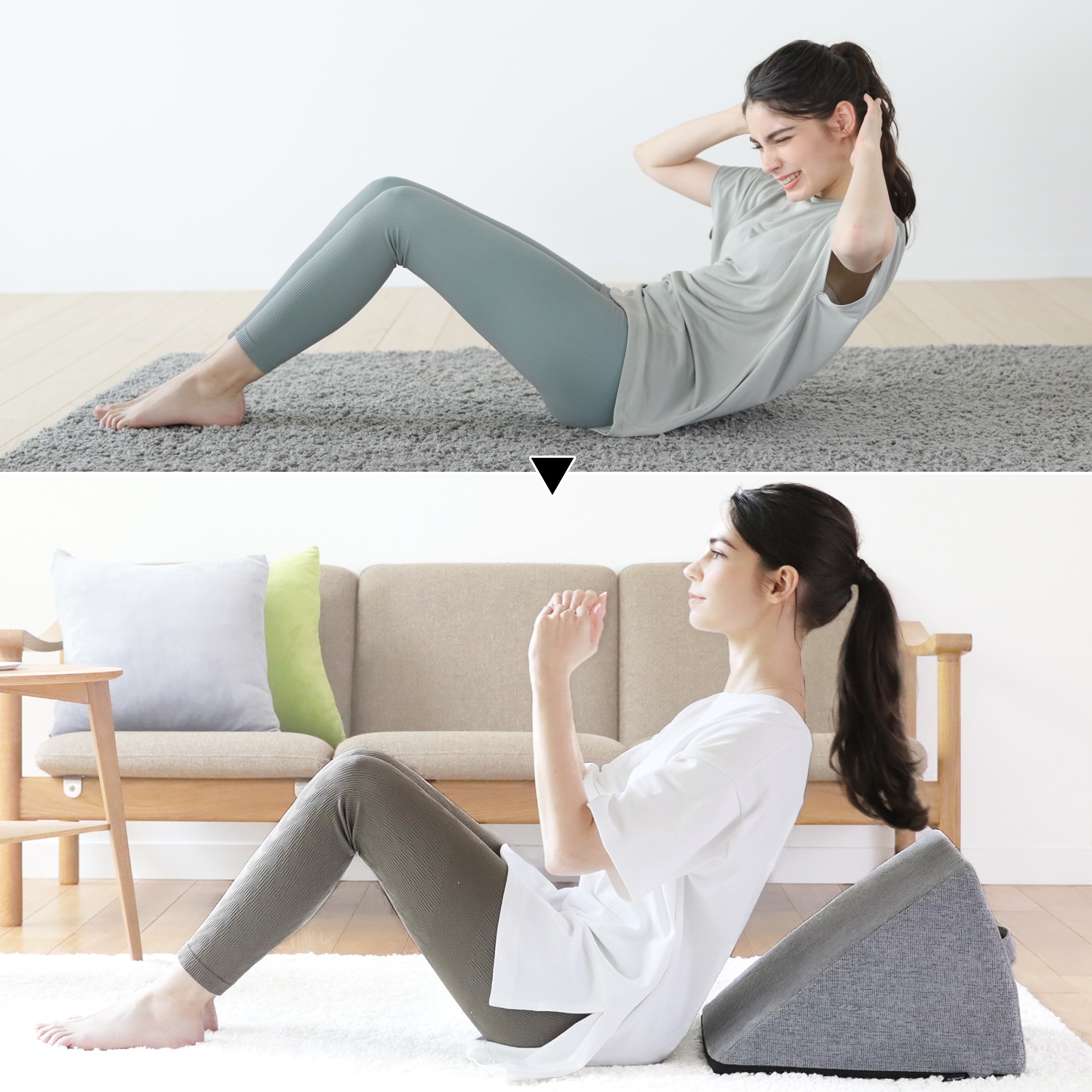 ジムテリア お部屋に溶け込む 腹筋エクササイズ クッション アブデルタ