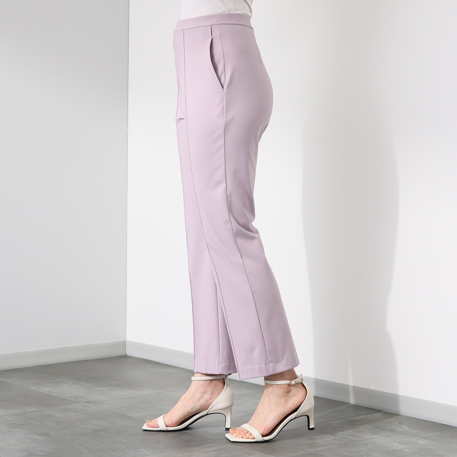 上質ごこち 綿混 高密度スムース ストレートパンツ