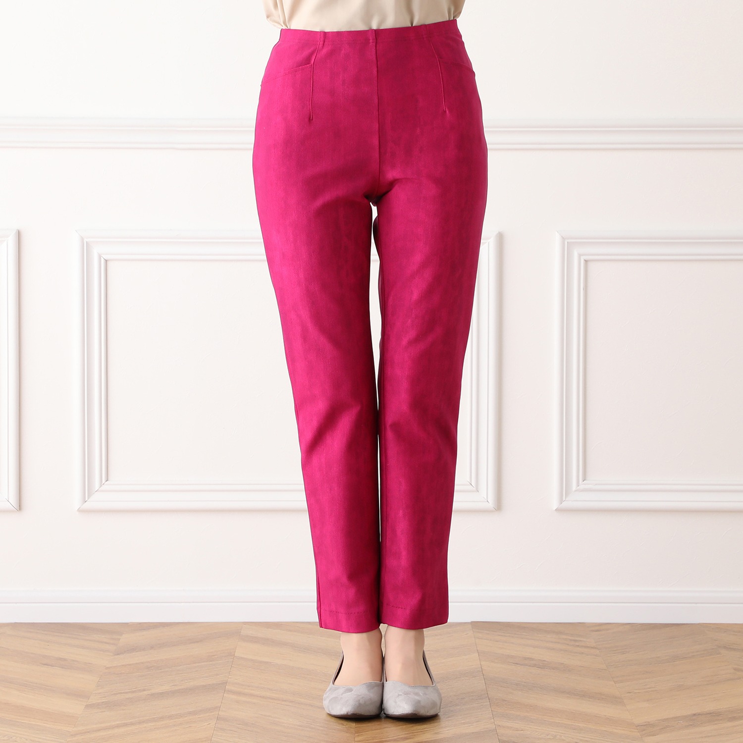 ピーツー ハイテンション カラーデニムプリント スリムパンツ