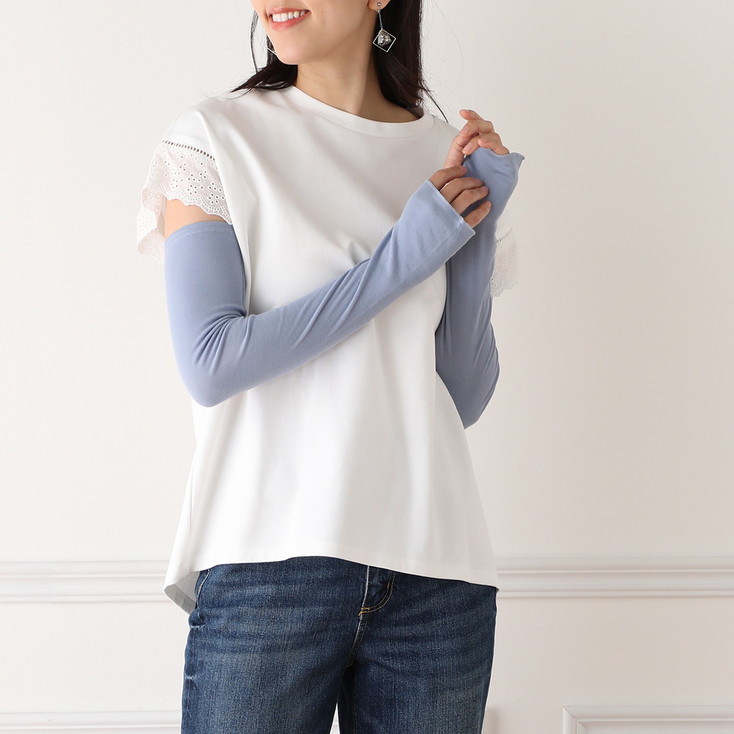 天使の綿シフォン アームカバー ２点セット