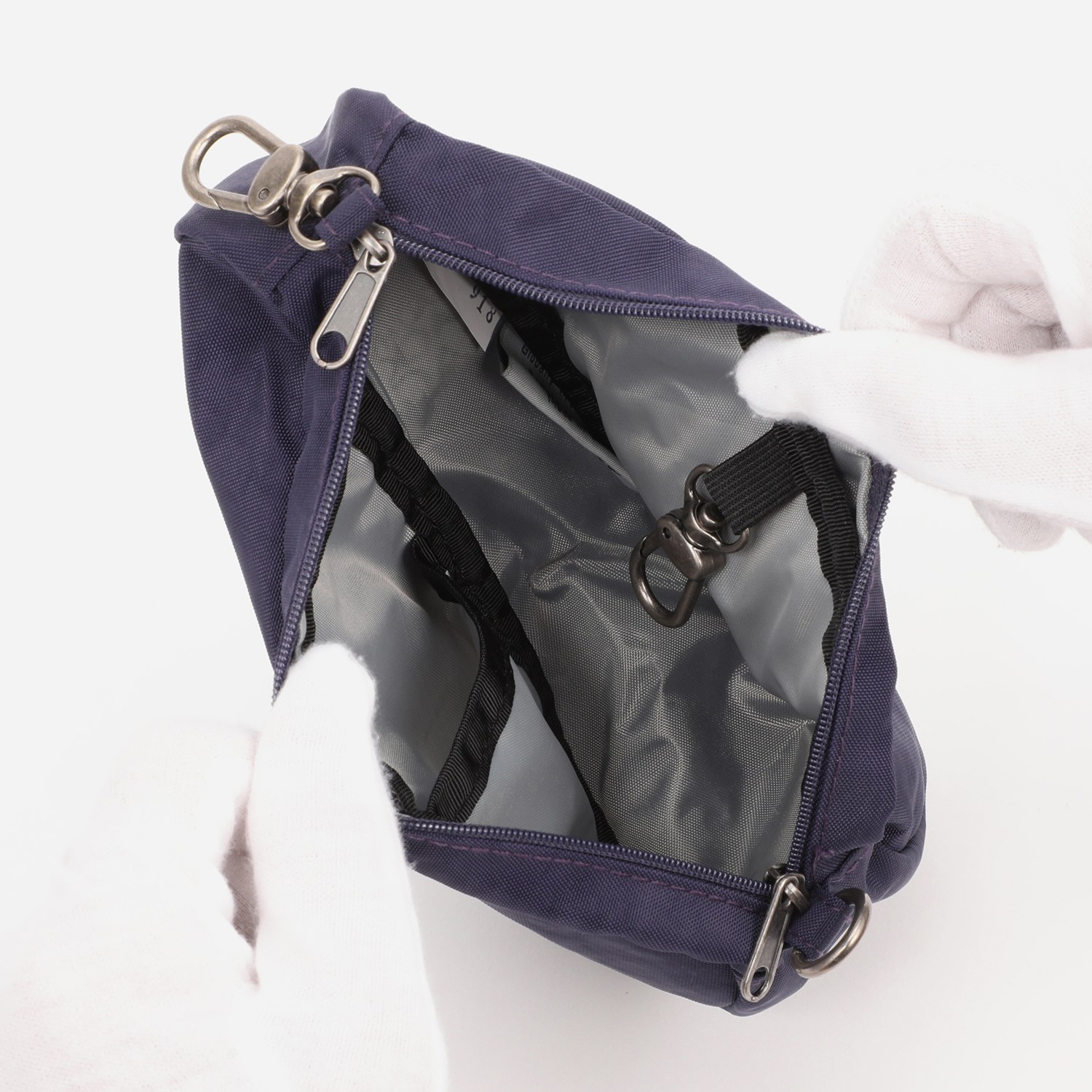 ヘルシーバックバッグ ポーチ付 はっ水 テクスチャードナイロン ボディーバッグ