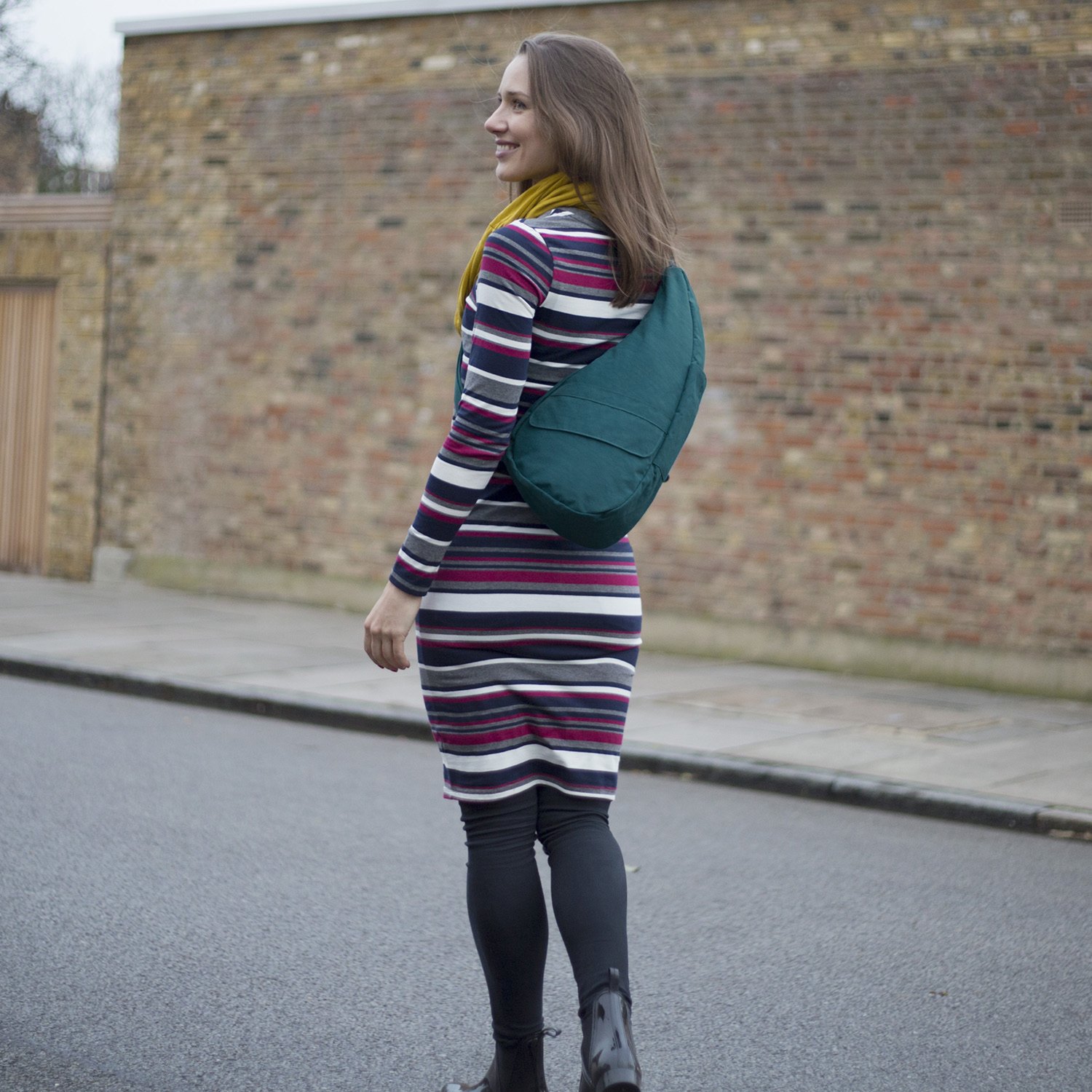 ヘルシーバックバッグ ポーチ付 はっ水 テクスチャードナイロン ボディーバッグ