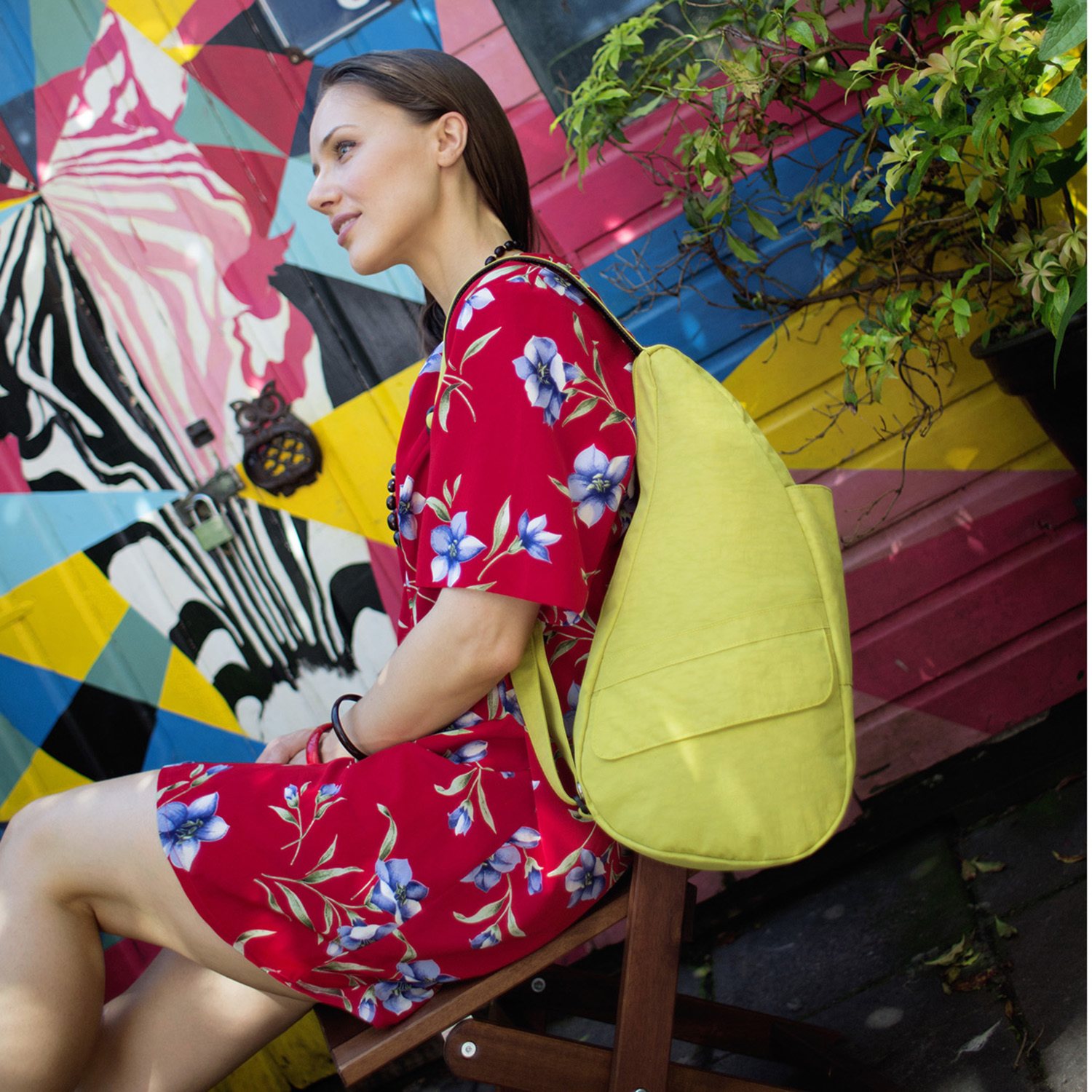 ヘルシーバックバッグ ポーチ付 はっ水 テクスチャードナイロン ボディーバッグ