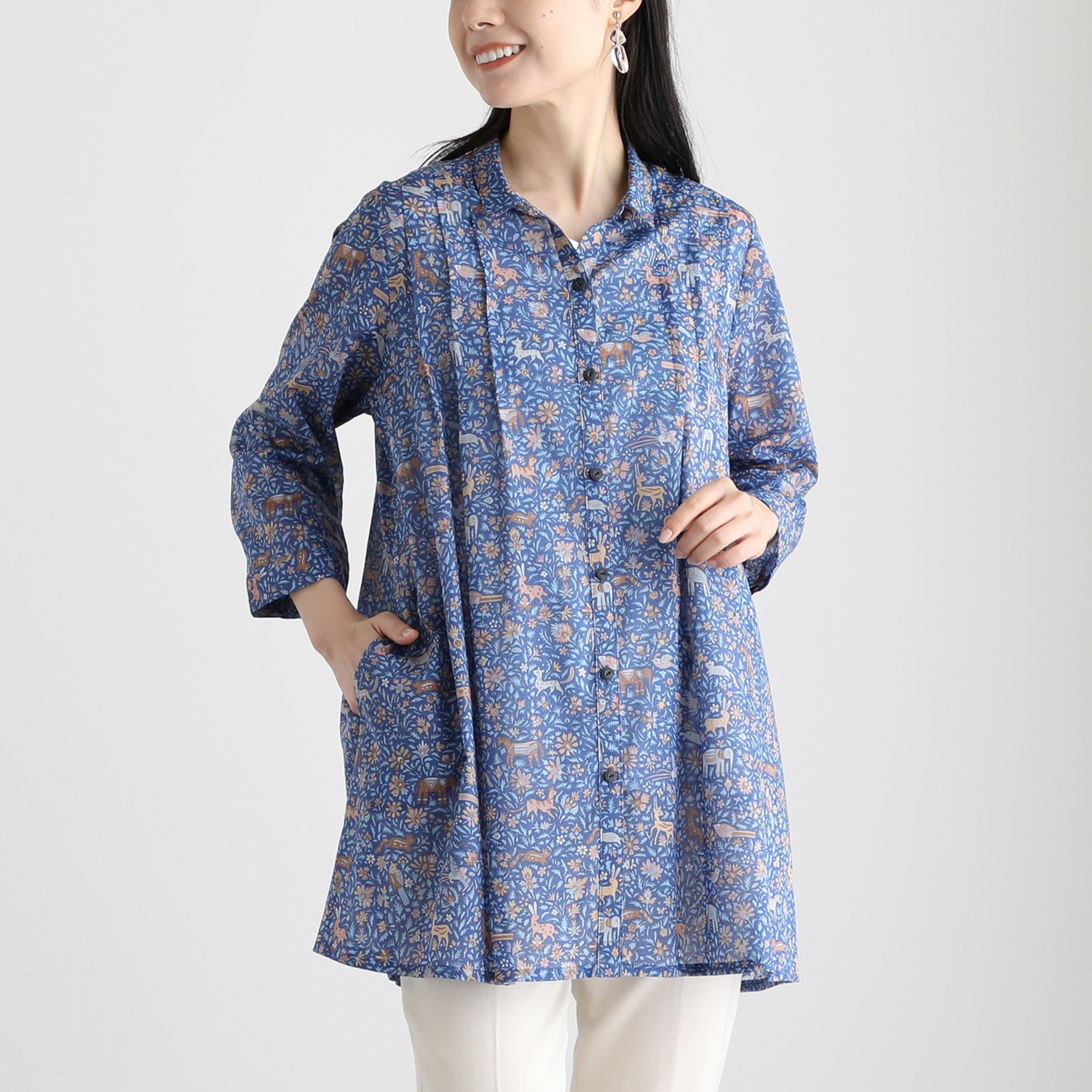 シルクロードクラブ オアシス柄 チュニックプルオーバー