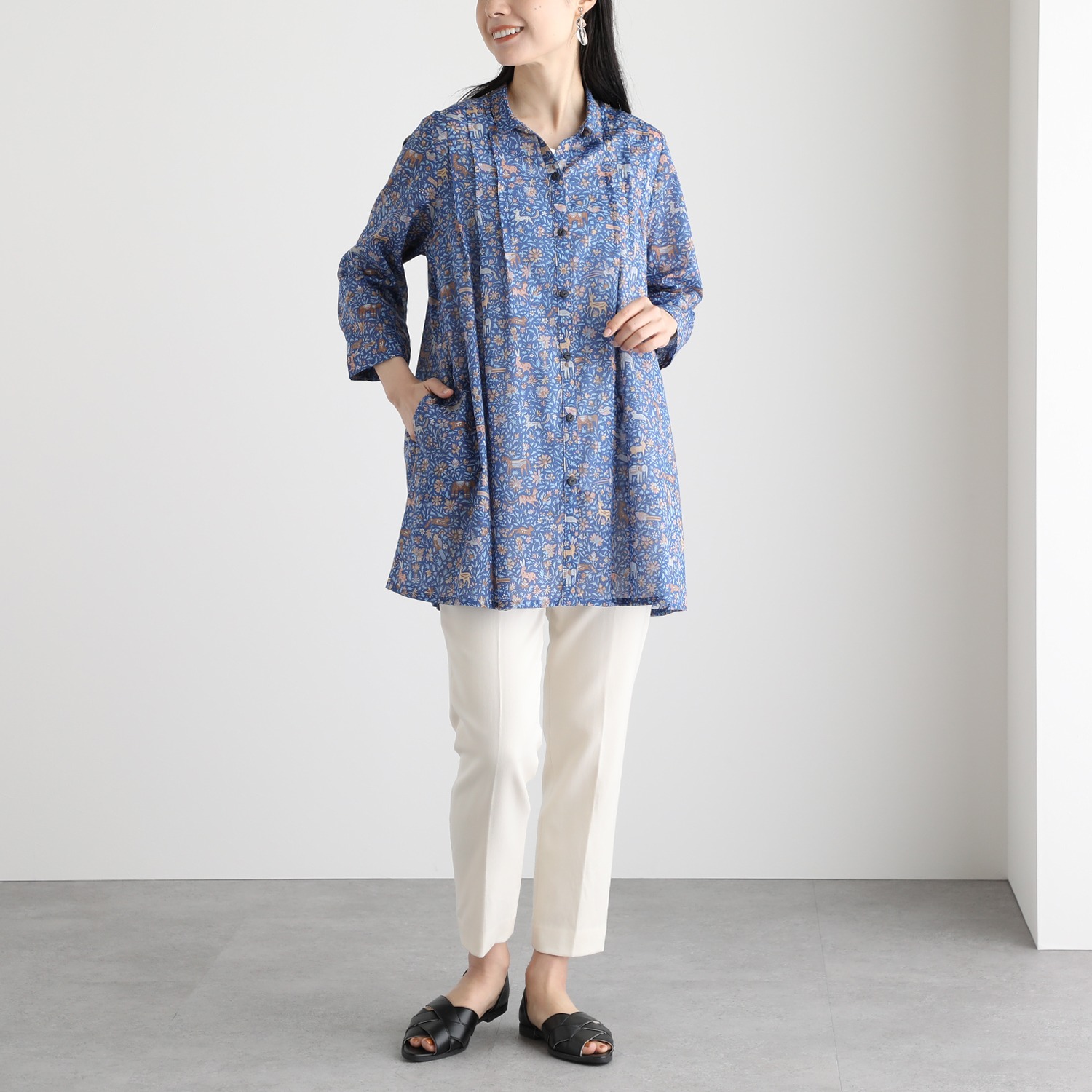 シルクロードクラブ オアシス柄 チュニックプルオーバー