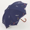 シノワズリーモダン フェザー刺しゅう かわず張り 晴雨兼用ショート傘