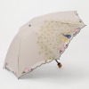 シノワズリーモダン 孔雀刺しゅう 二重張り 晴雨兼用ミニ折りたたみ傘
