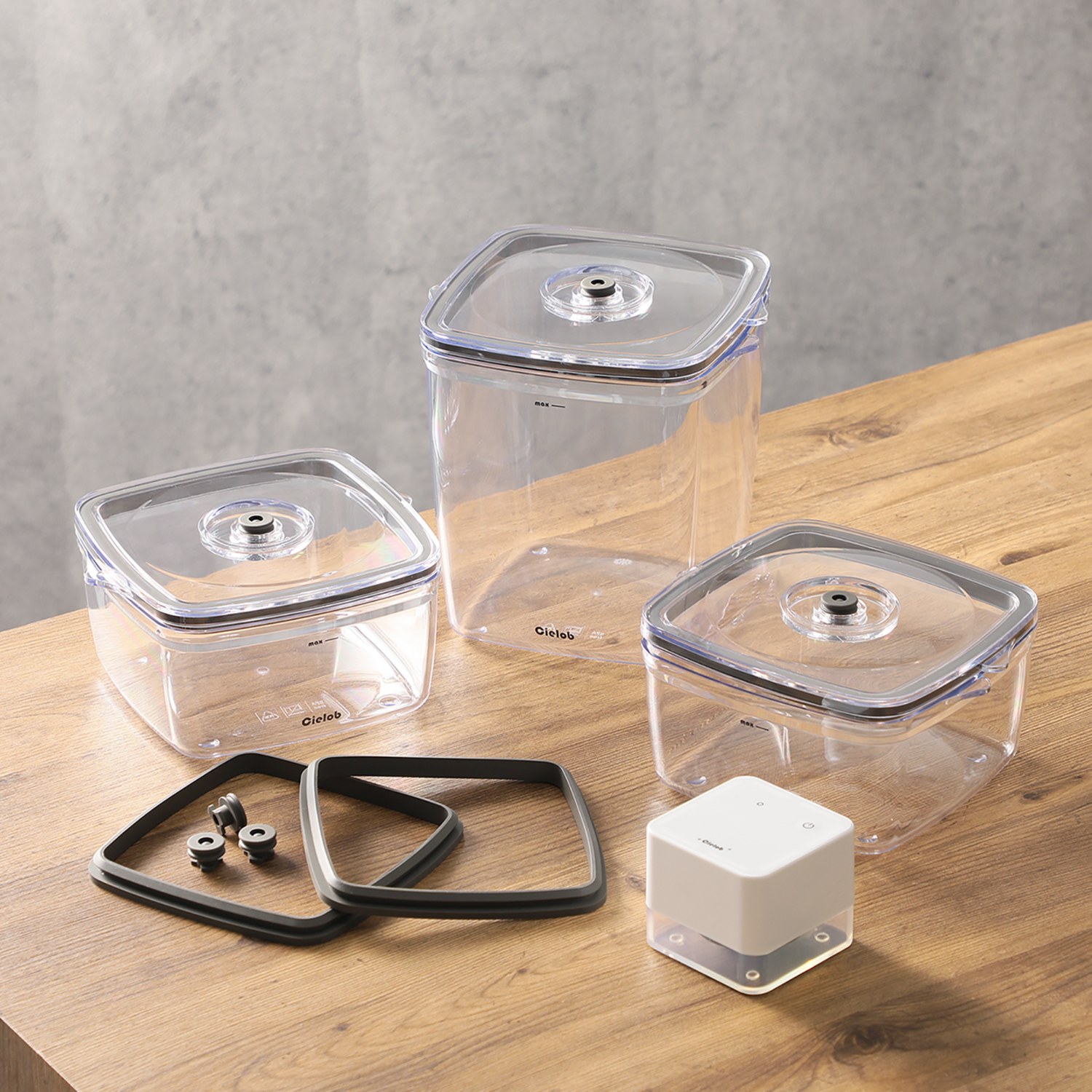 セーロブ ワンタッチで自動で真空！ 真空キャニスター＋ 電動バキュームポンプ ４点セット