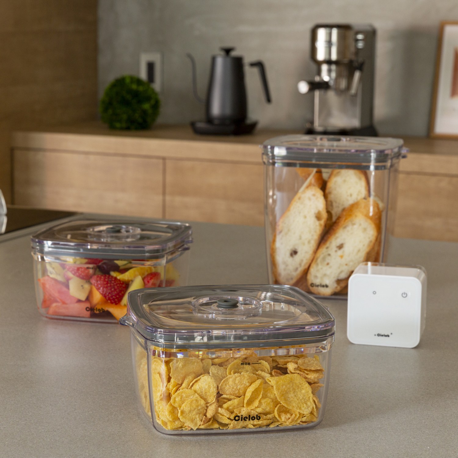 セーロブ ワンタッチで自動で真空！ 真空キャニスター＋ 電動バキュームポンプ ４点セット