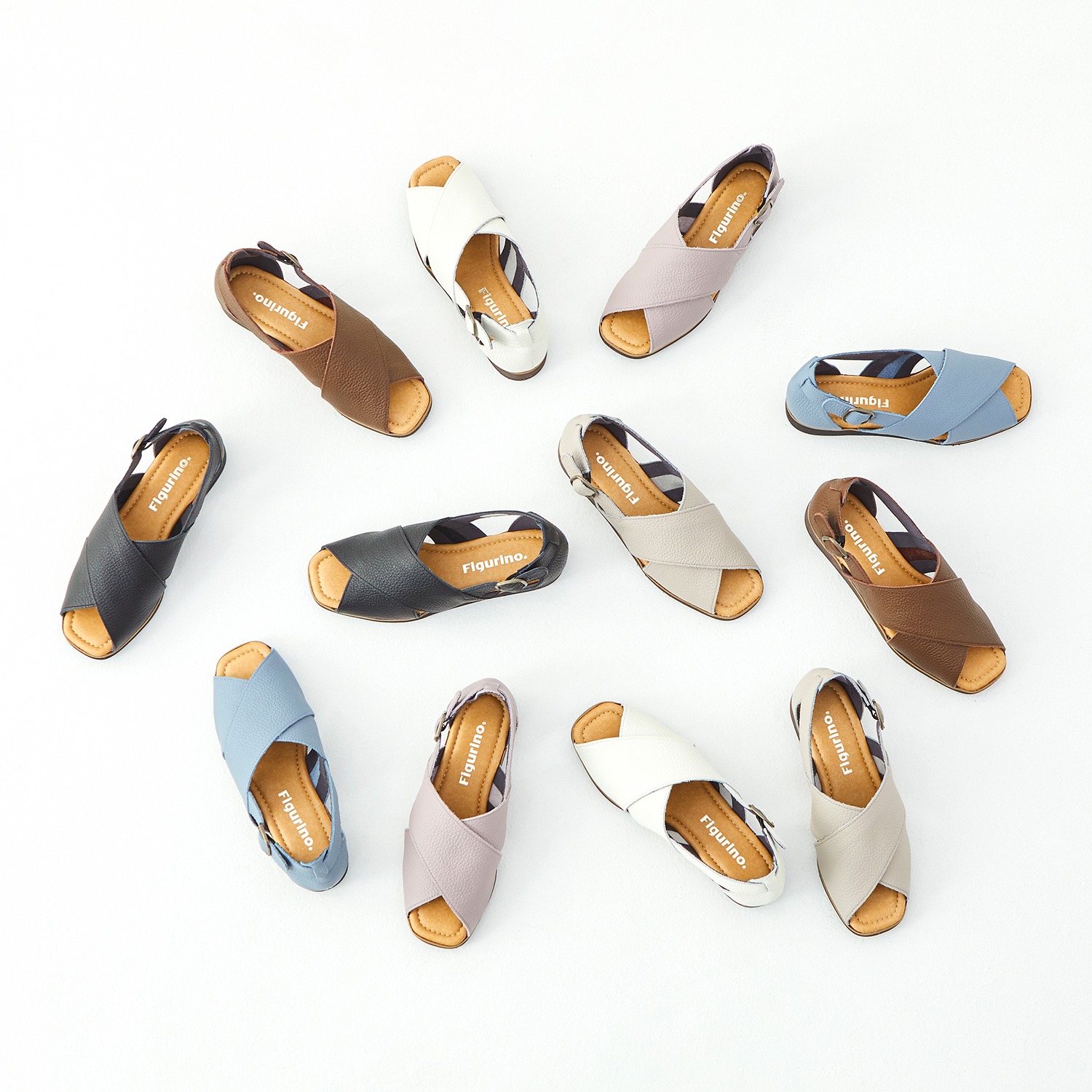 フィグリーノ 日本製牛革 柔らか仕立て 超軽量リラックスサンダル