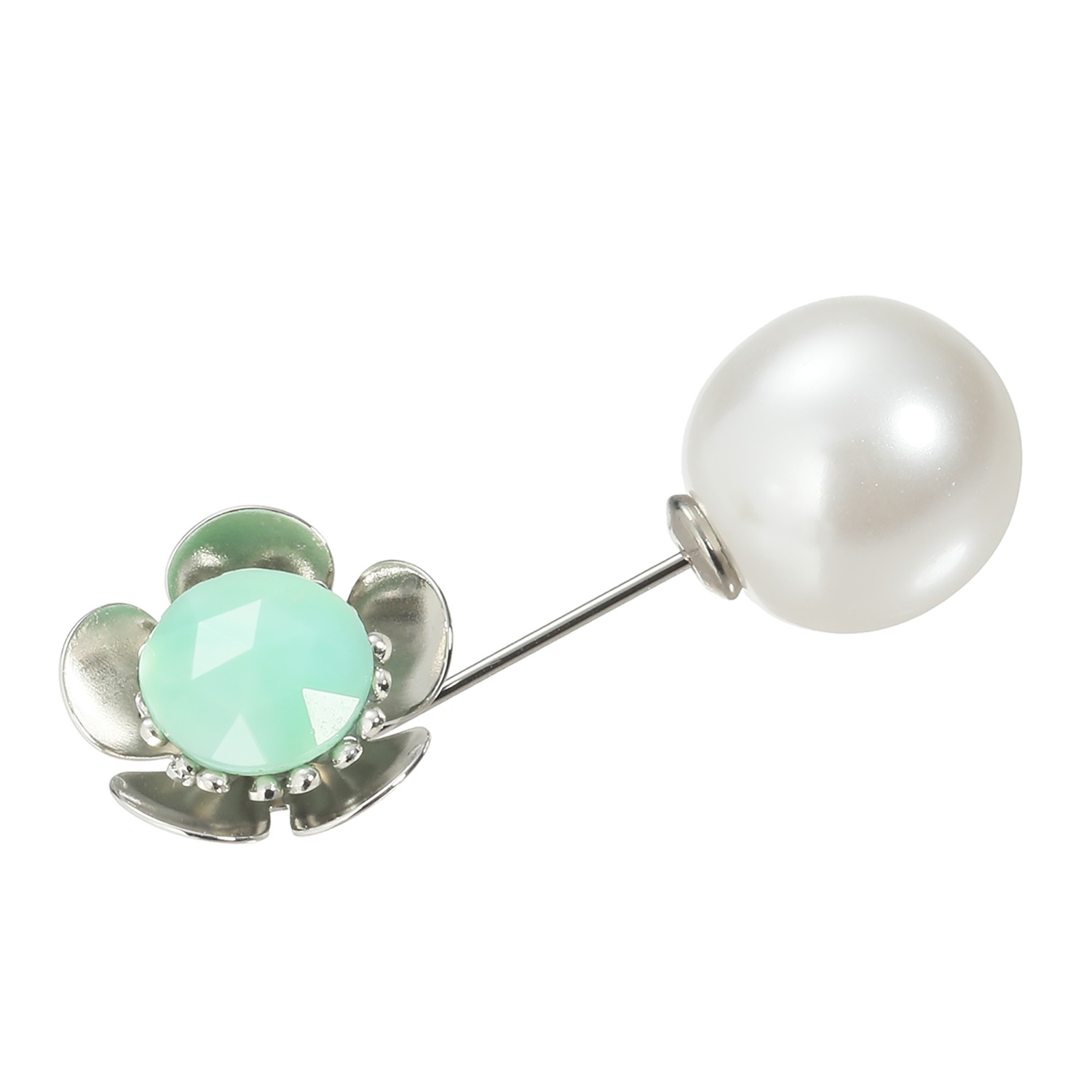 シマ・リリアーナ ビジュウ＆パールビジュウ フラワーデザイン ピンブローチ