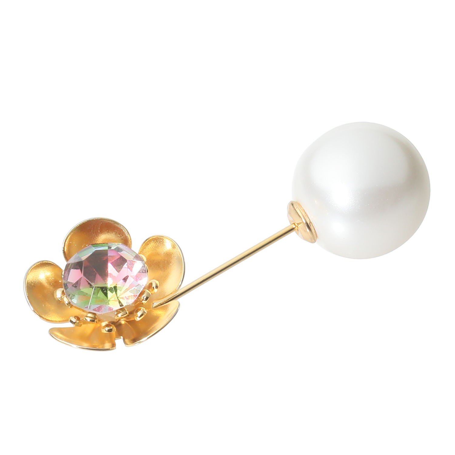 シマ・リリアーナ ビジュウ＆パールビジュウ フラワーデザイン ピンブローチ