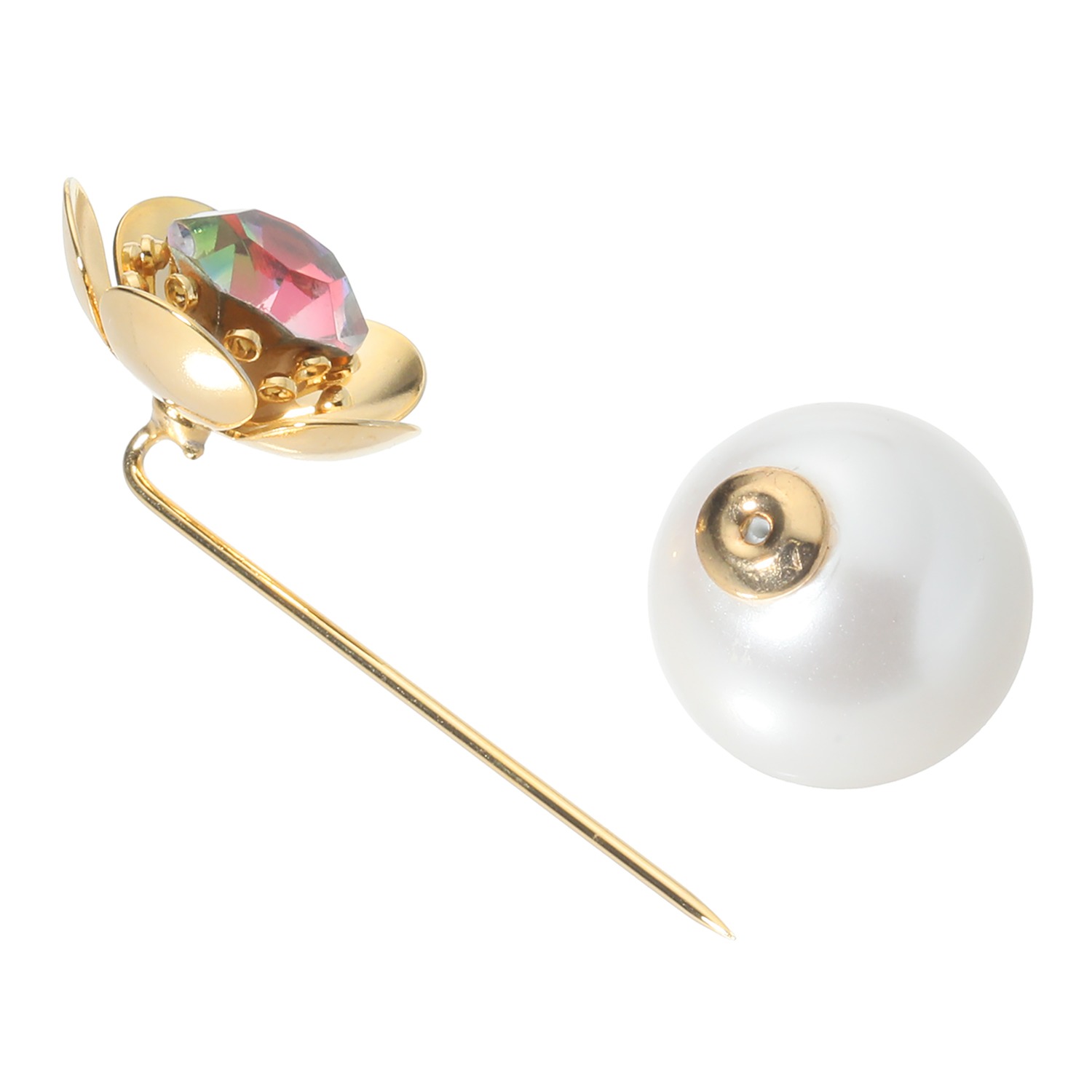シマ・リリアーナ ビジュウ＆パールビジュウ フラワーデザイン ピンブローチ