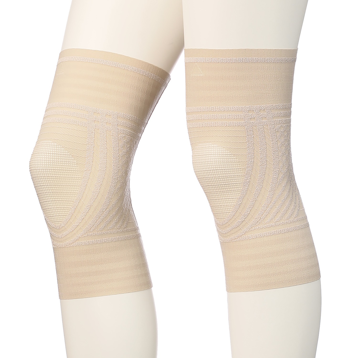 厚さわずか１ｍｍ以下 極薄新感覚サポーター！ ヌーディーフィール 極薄ひざＷライン構造 サポーター　３枚組