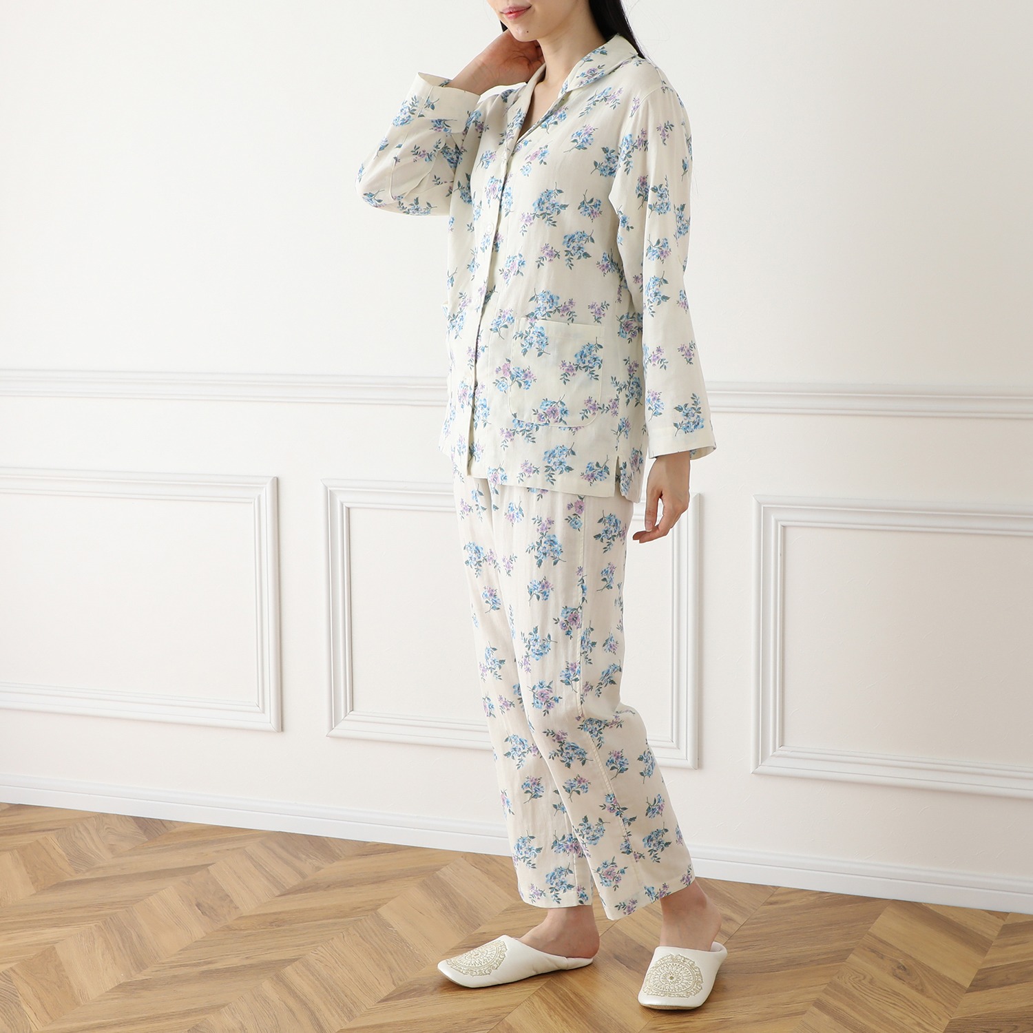 西川 やわらかコットン１００％ ２重ガーゼパジャマ