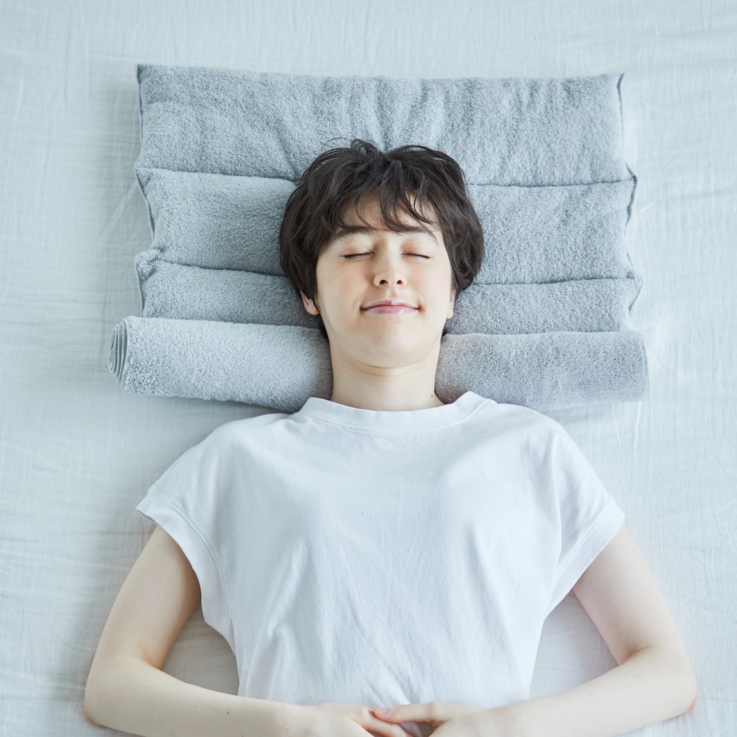 ネルチャー くるくる巻いて 寝姿勢にフィット 今治 睡眠用タオル２