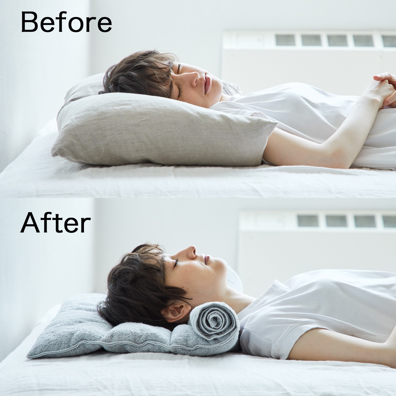 ネルチャー くるくる巻いて 寝姿勢にフィット 今治 睡眠用タオル２