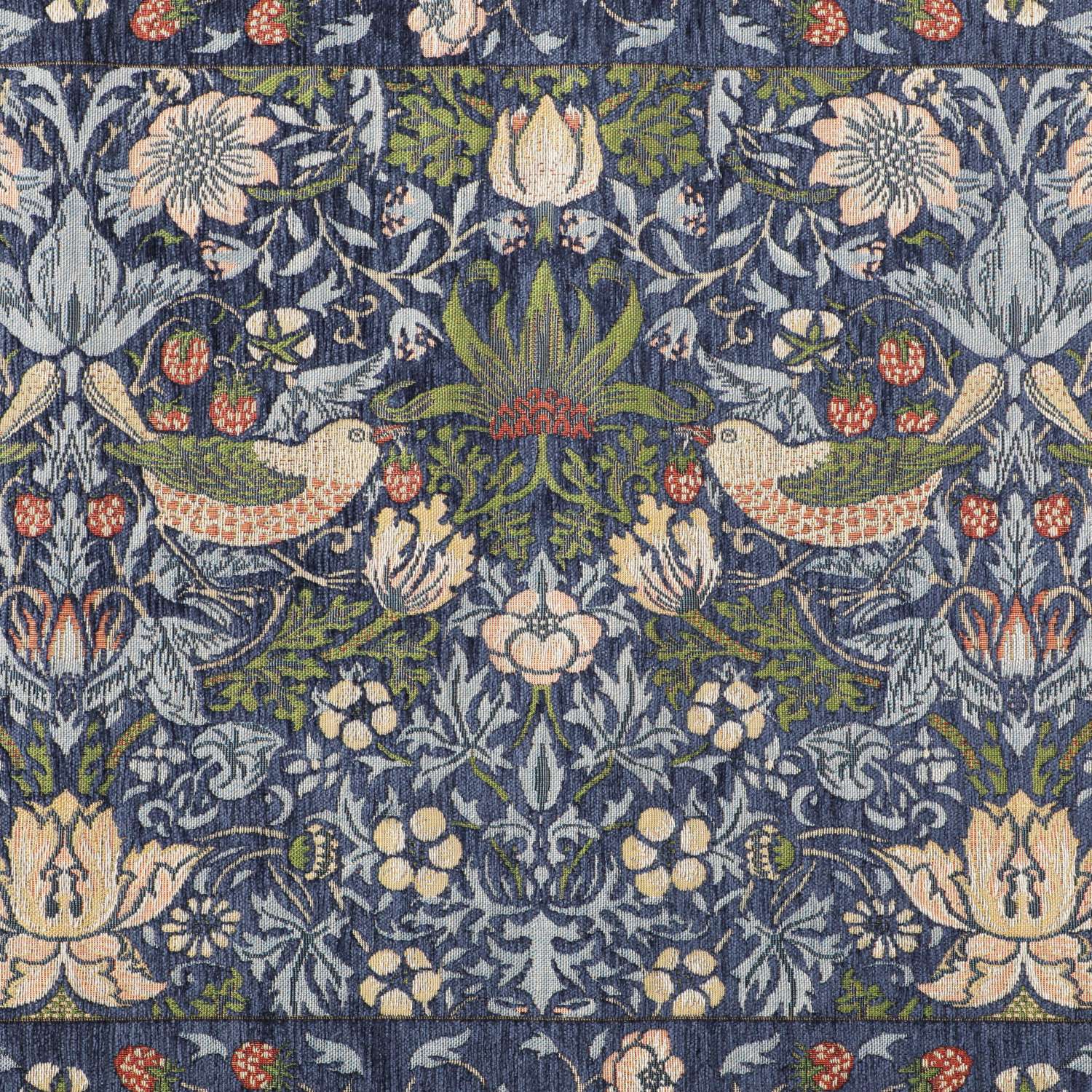 ＜６０×９０ｃｍ＞モリスデザインスタジオ “いちご泥棒” ベルギー製 ゴブラン織マット 