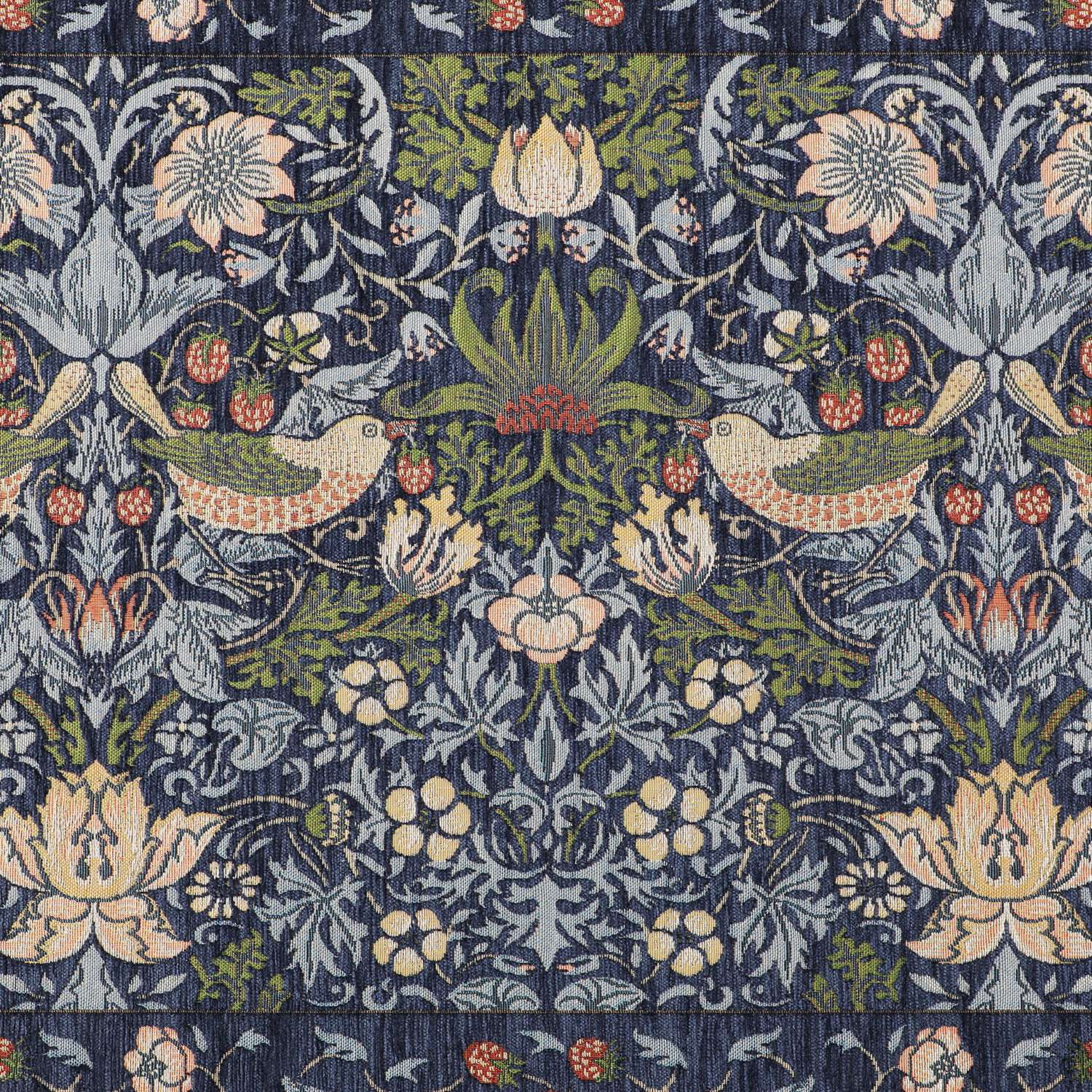 ＜６７×１２０ｃｍ＞モリスデザインスタジオ “いちご泥棒” ベルギー製 ゴブラン織マット 