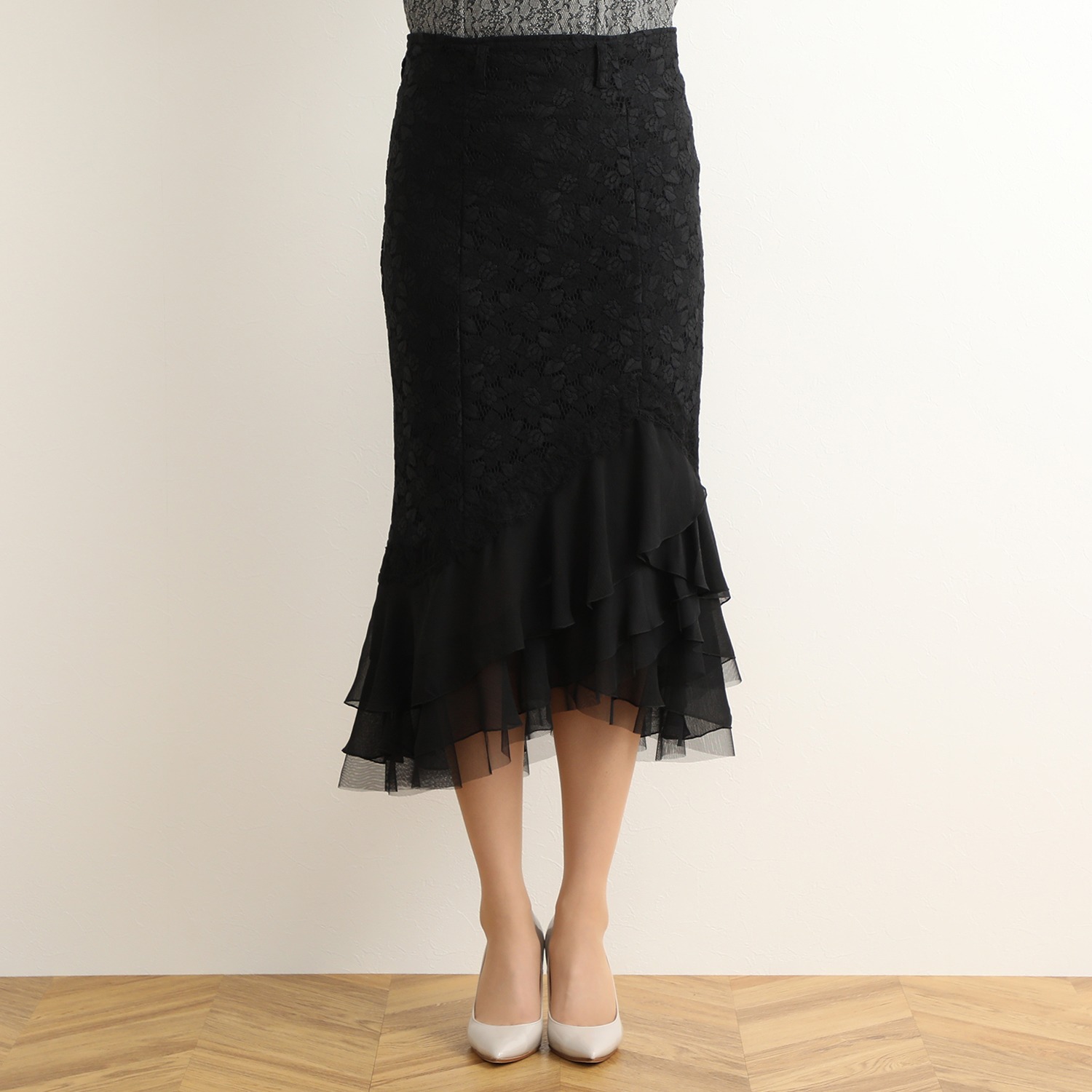 ジン カトーランウェイ スパンラッセルレース ロングスカート ファッション スカート タイト 通販 テレビショッピングのショップチャンネル