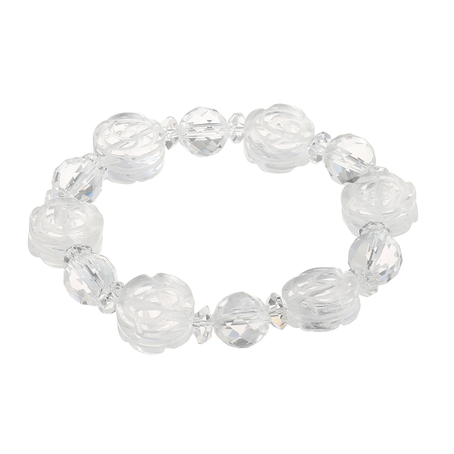 マイクローバー ロッククリスタルクォーツ イラスティック 花束ブレスレット 〜浄化・幸運〜