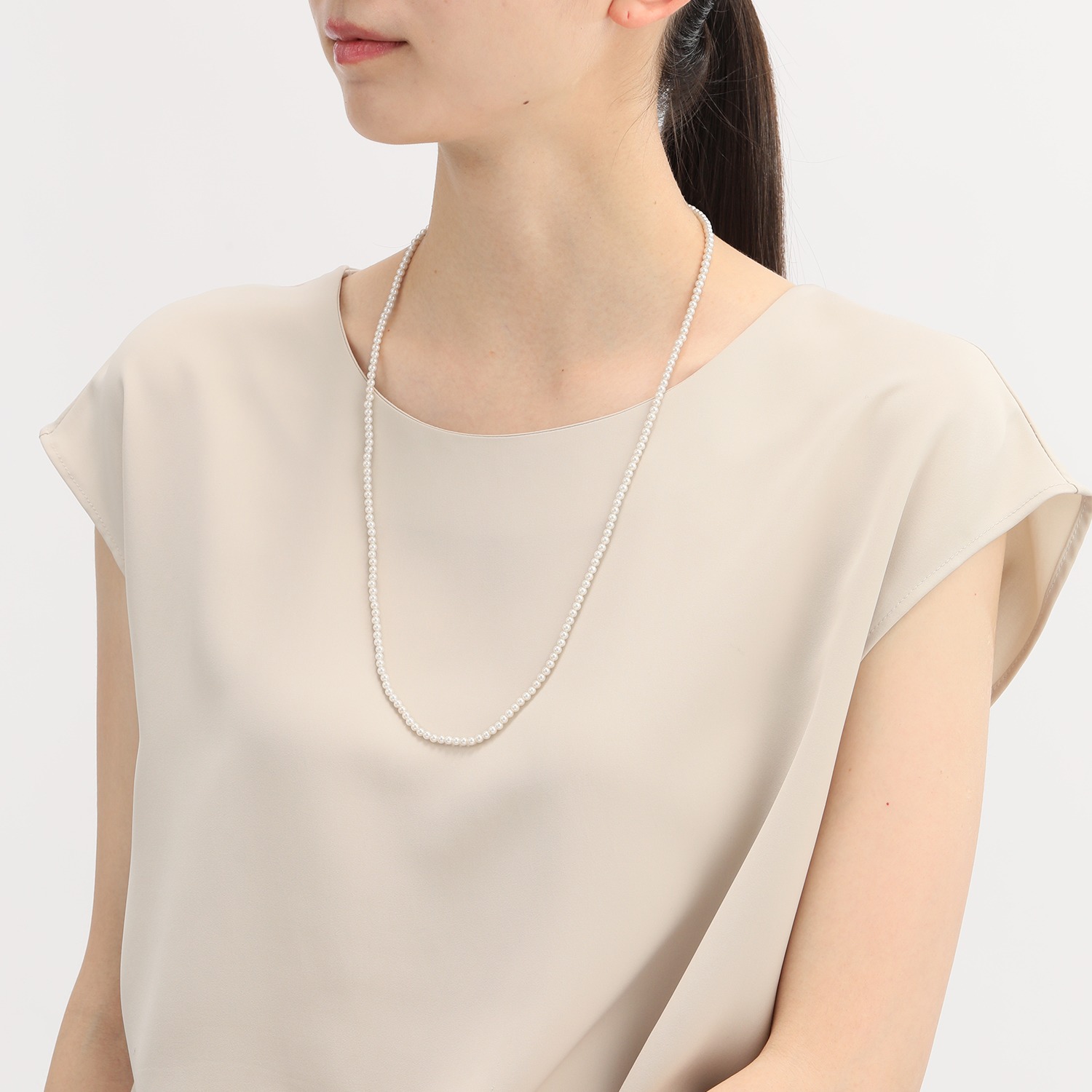 プレミアムパール 泉州の職人技 ベビー貝パール オペラタイプ ロングネックレス