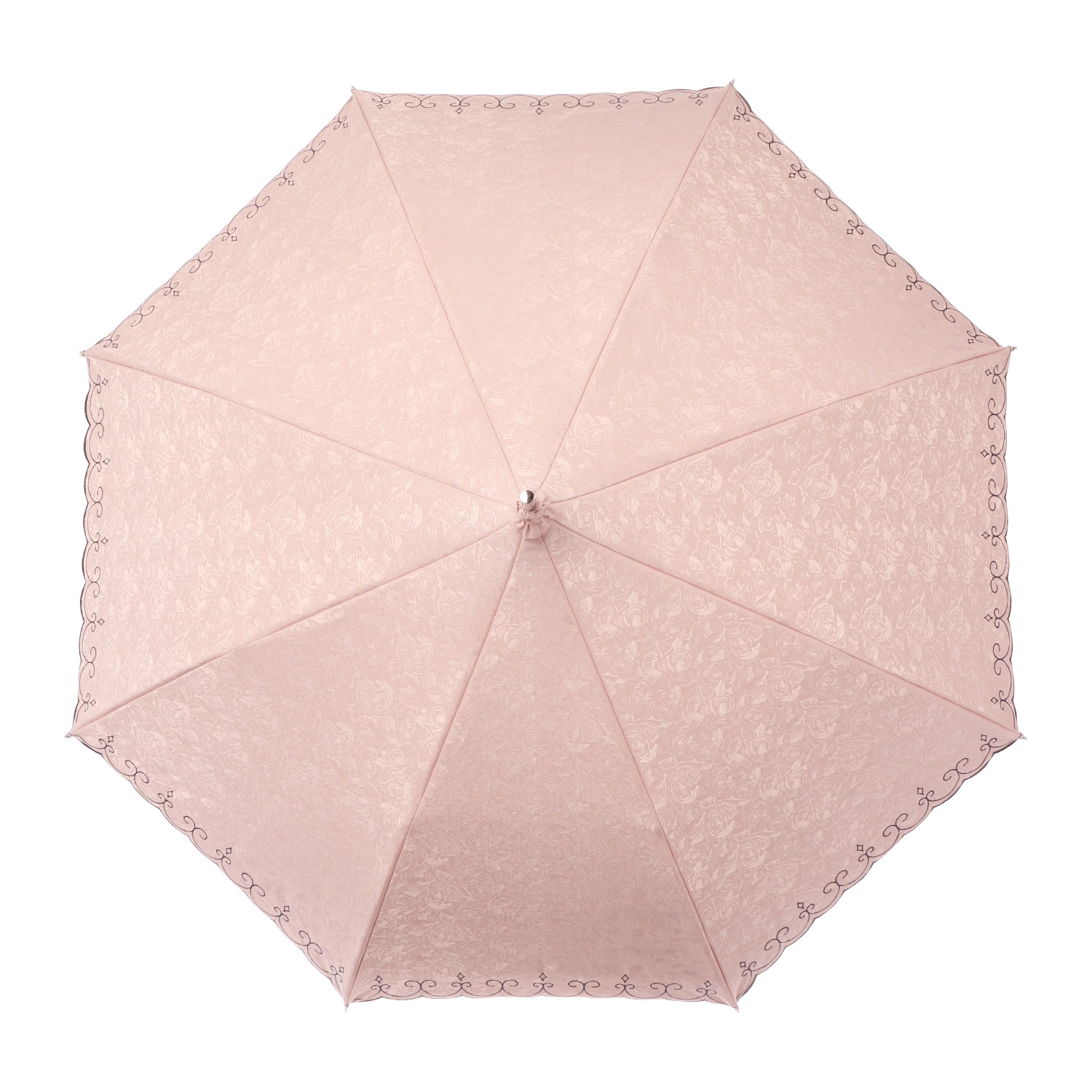 アプレビュート バラ柄ジャガード 晴雨兼用折りたたみ傘