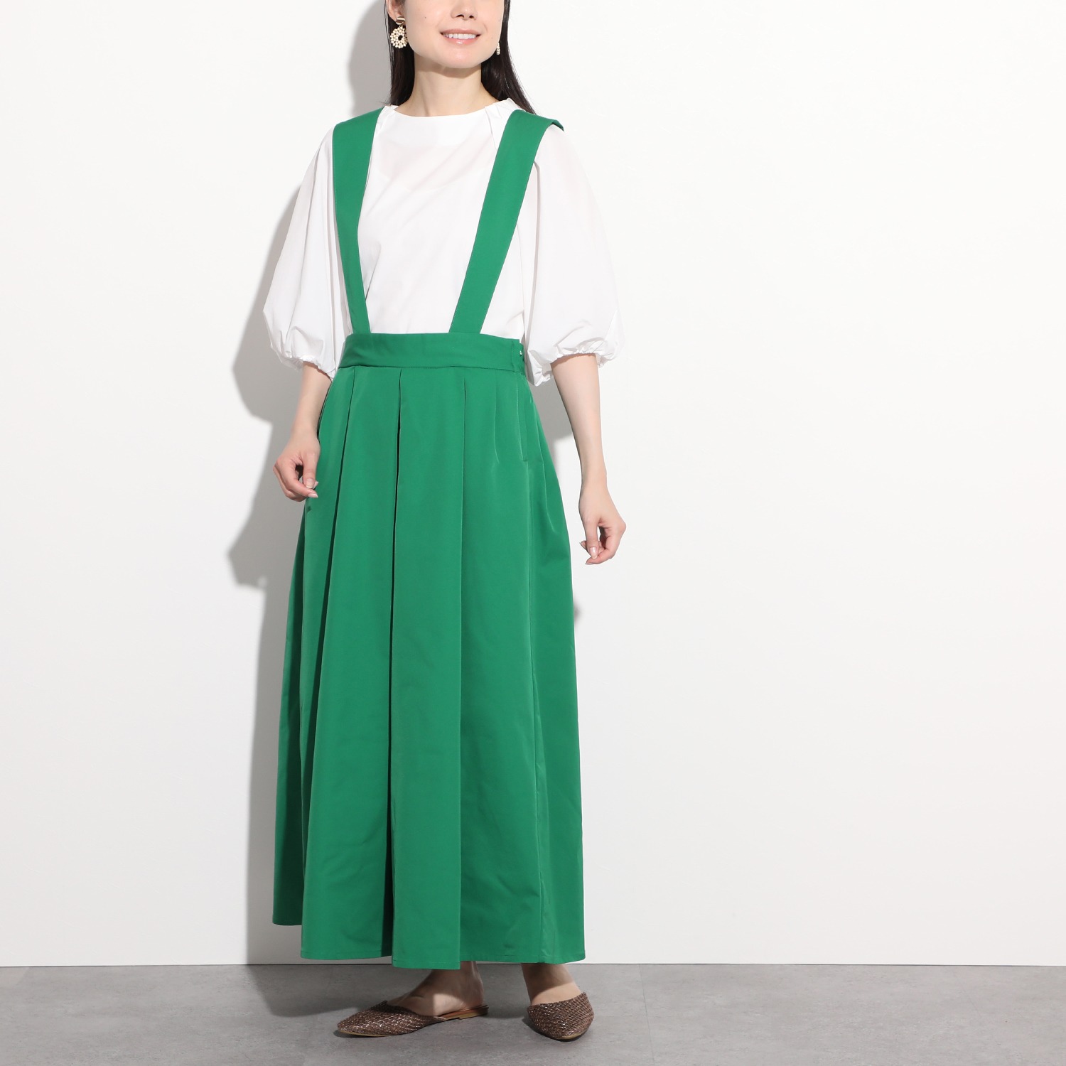 イロプライム サスペンダー付 ツイルスカート