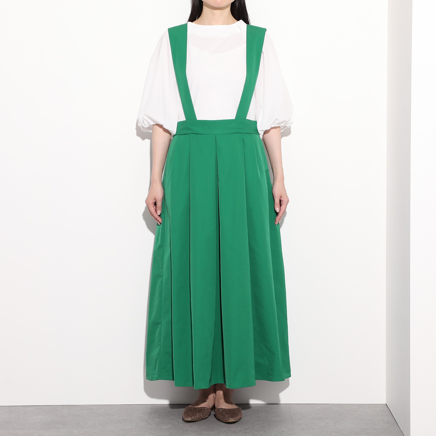 イロプライム サスペンダー付 ツイルスカート