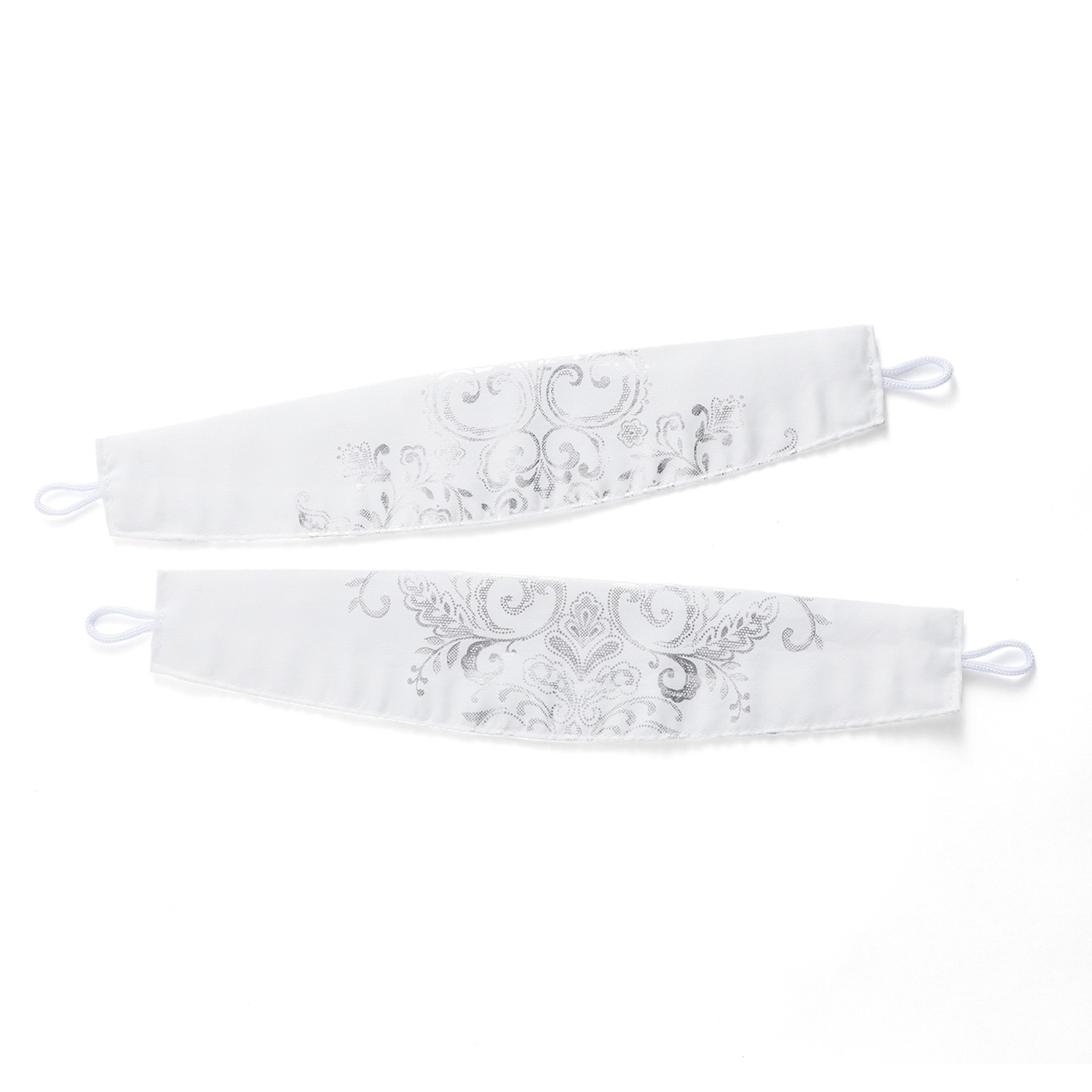 ＜１００×１７６ｃｍ＞ドレッシー ＵＶカット箔プリント生地 ＆刺しゅうオーガンジー 二重レースカーテン２枚組 