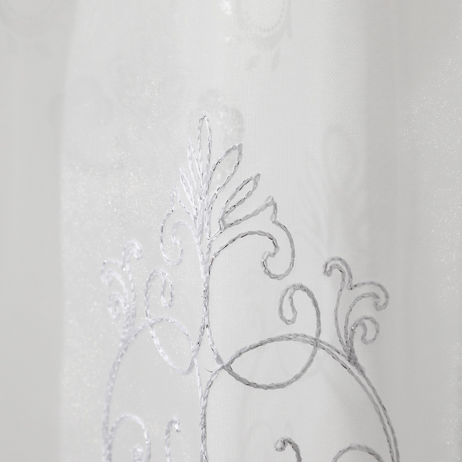 ＜１００×２２８ｃｍ＞ドレッシー ＵＶカット箔プリント生地 ＆刺しゅうオーガンジー 二重レースカーテン２枚組 