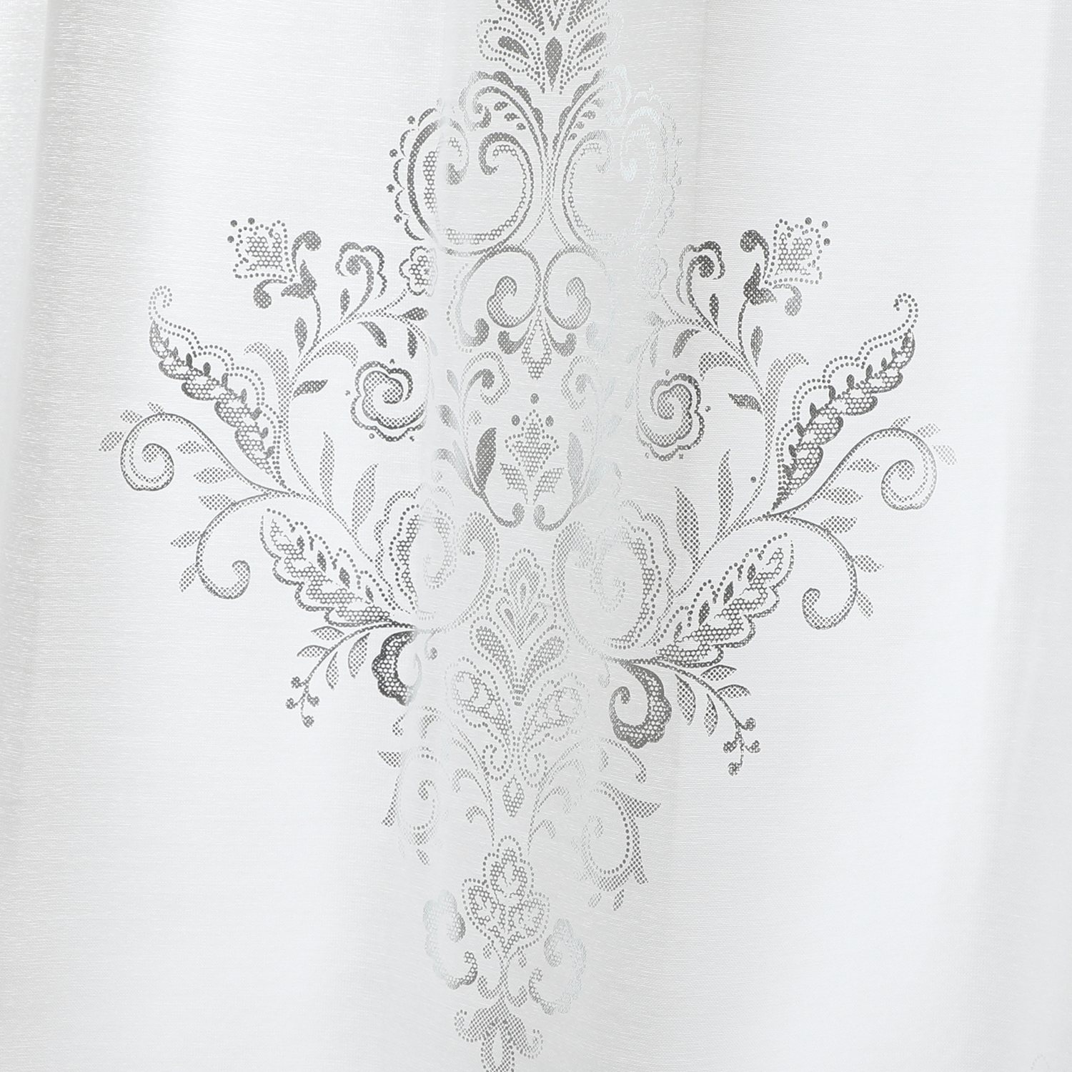 ＜１００×２２８ｃｍ＞ドレッシー ＵＶカット箔プリント生地 ＆刺しゅうオーガンジー 二重レースカーテン２枚組 