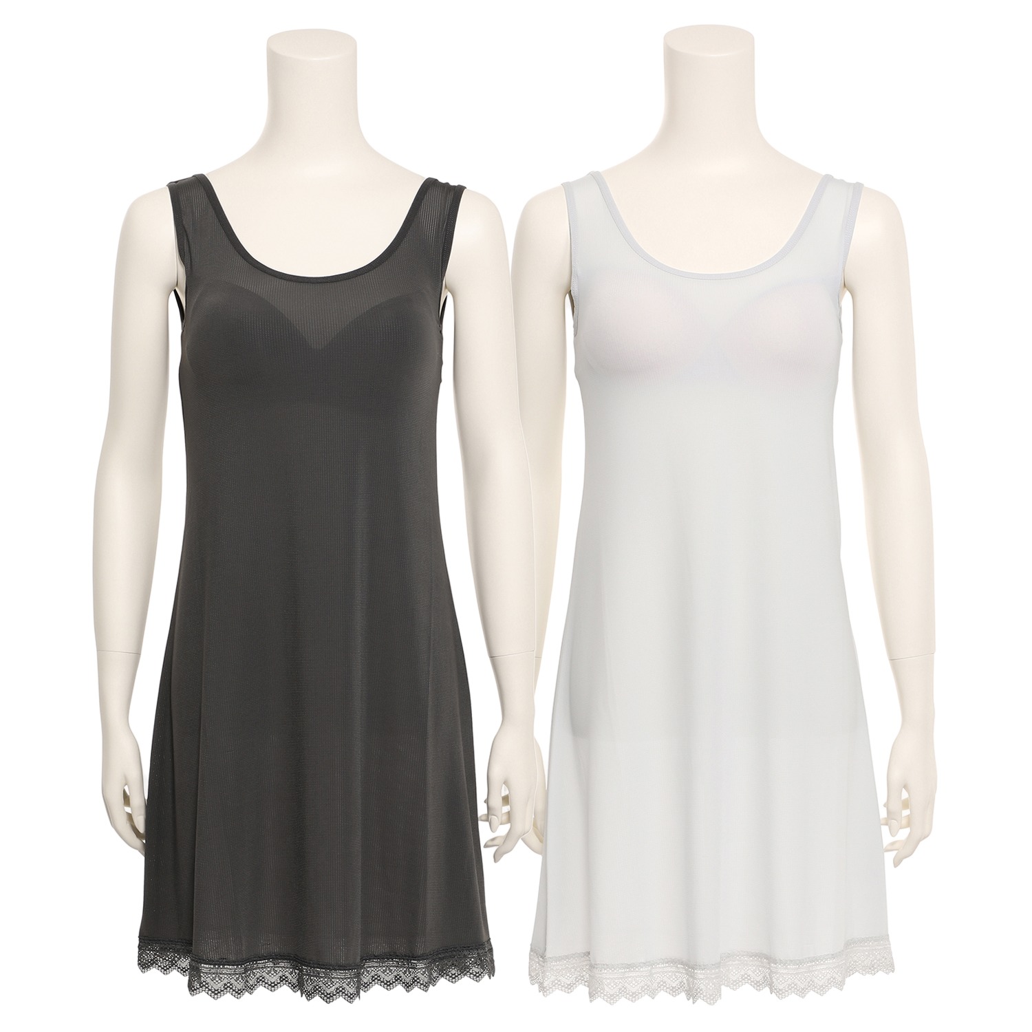 ジュエル 接触冷感・制菌 さらっとメッシュ カップ付 タンクトップスリップ ２枚セット