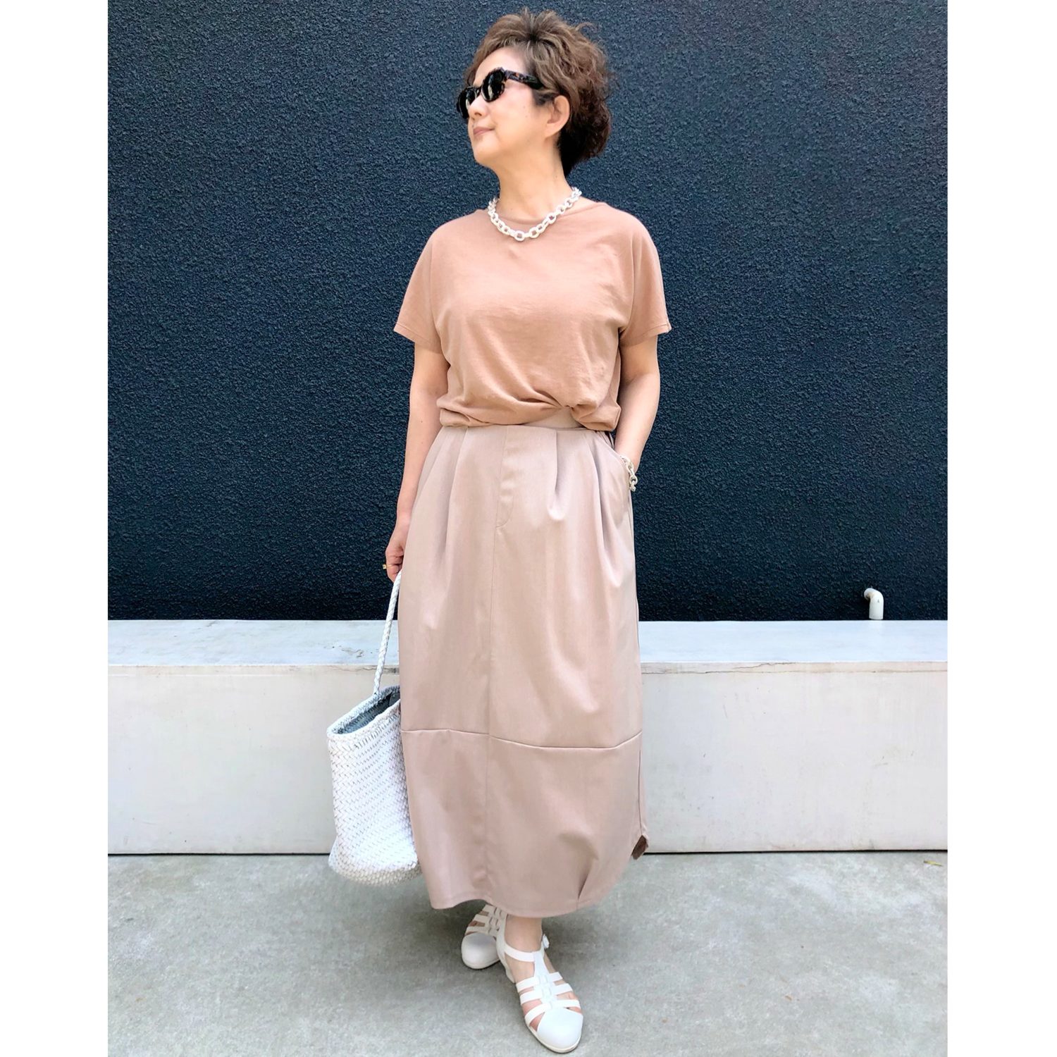 アンダモン ＵＶカット・接触冷感 トリコット編 コクーンスカート